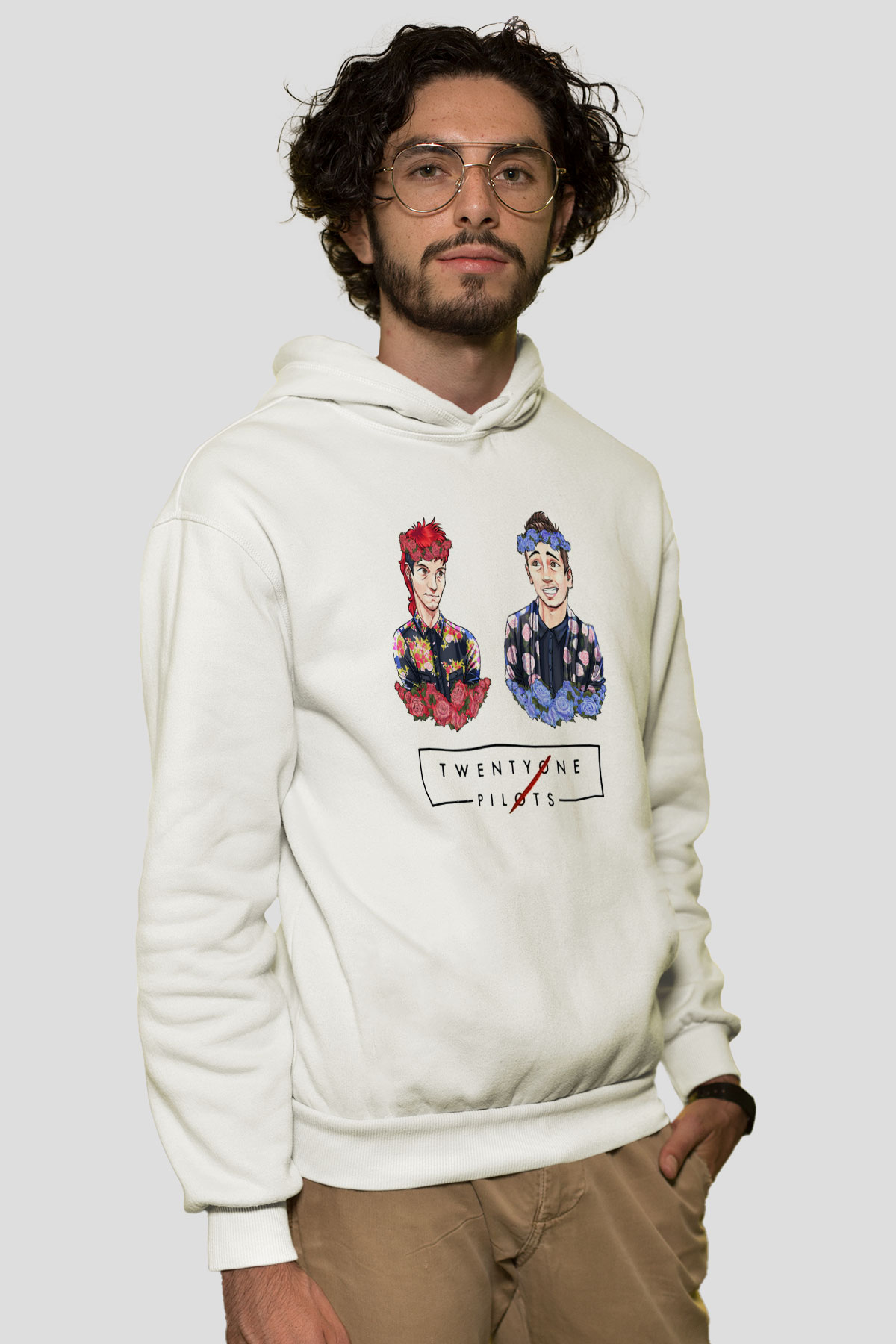 Twenty One Pilots Beyaz Unisex Hoodie