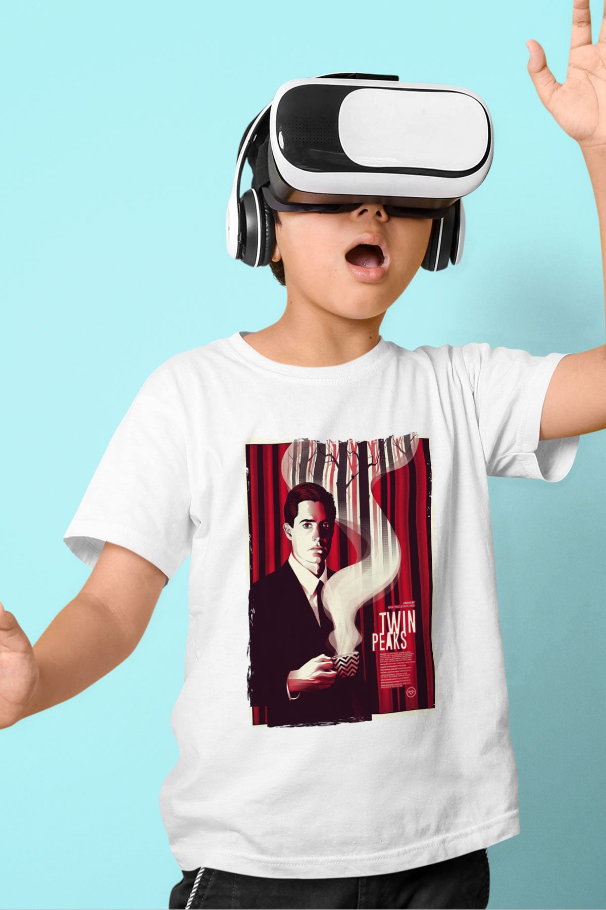 Twin Peaks Beyaz Unisex Çocuk Tişört