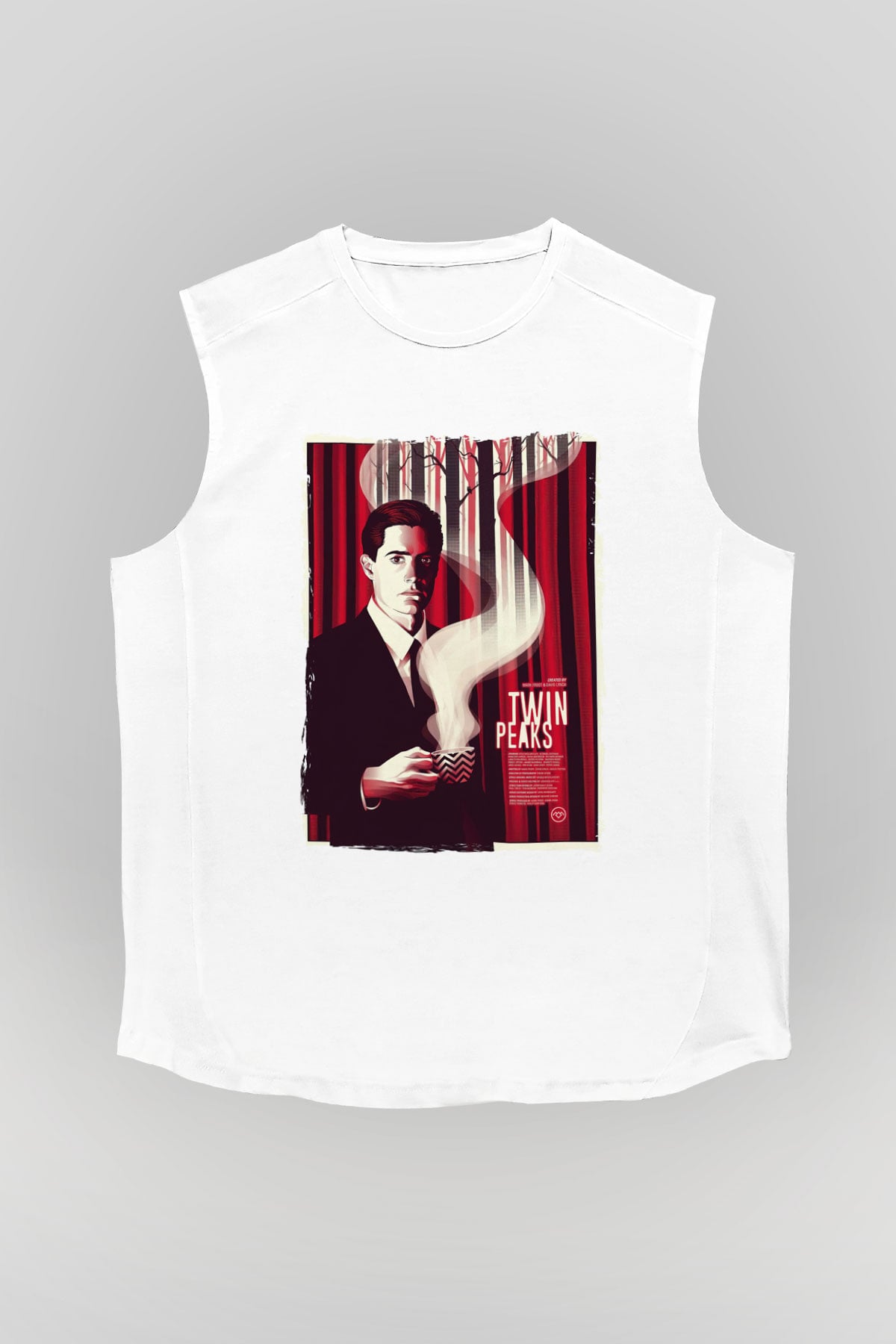Twin Peaks Beyaz Unisex Kolsuz Tişört
