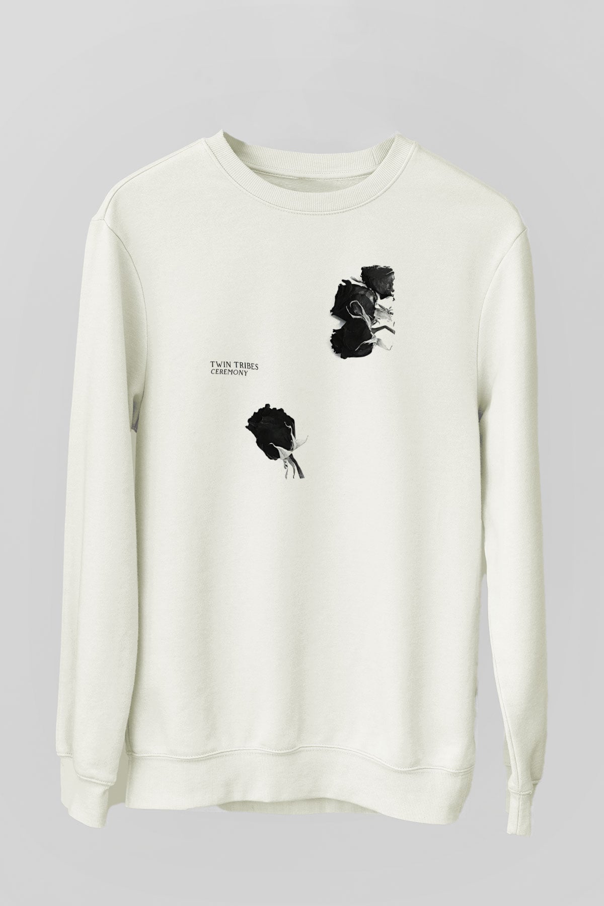 Twin Tribes Baskılı Beyaz Unisex Sweatshirt