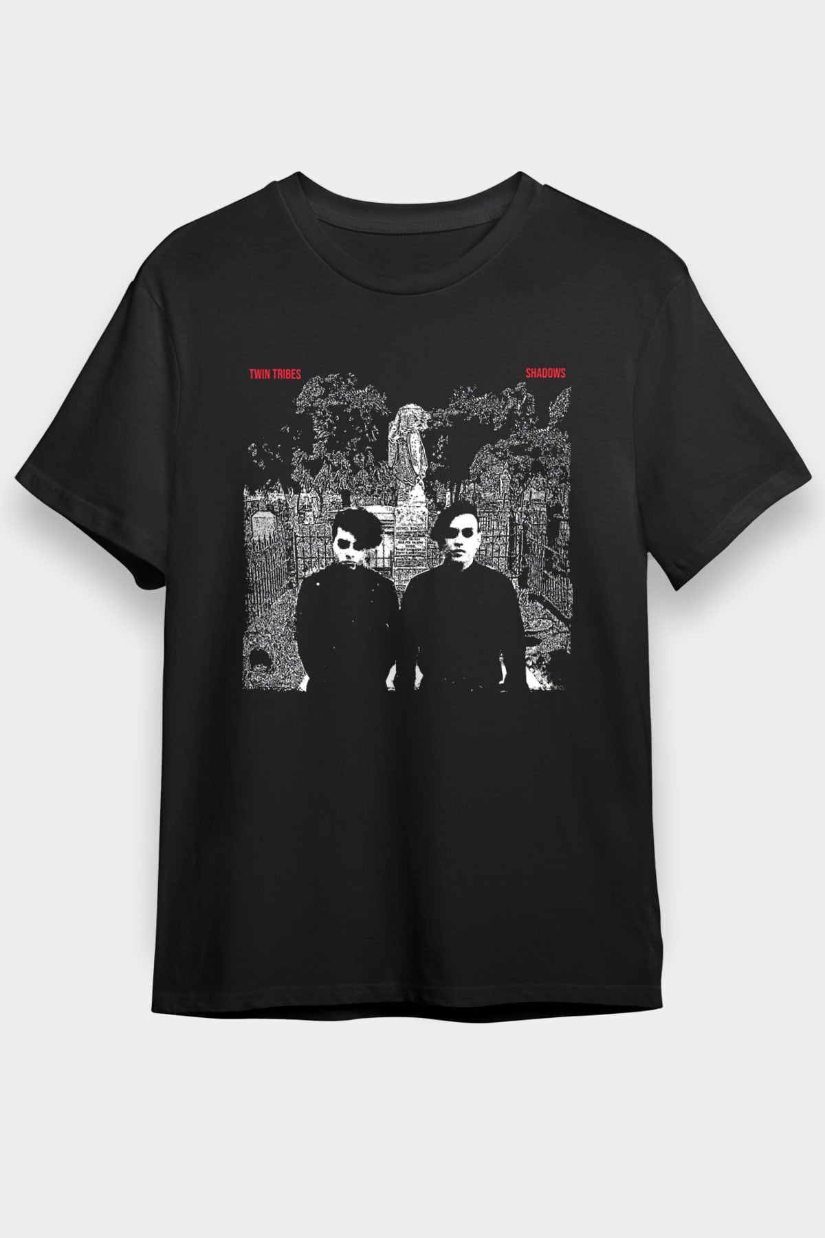 Twin Tribes Baskılı Unisex Siyah Tişört - Tshirt
