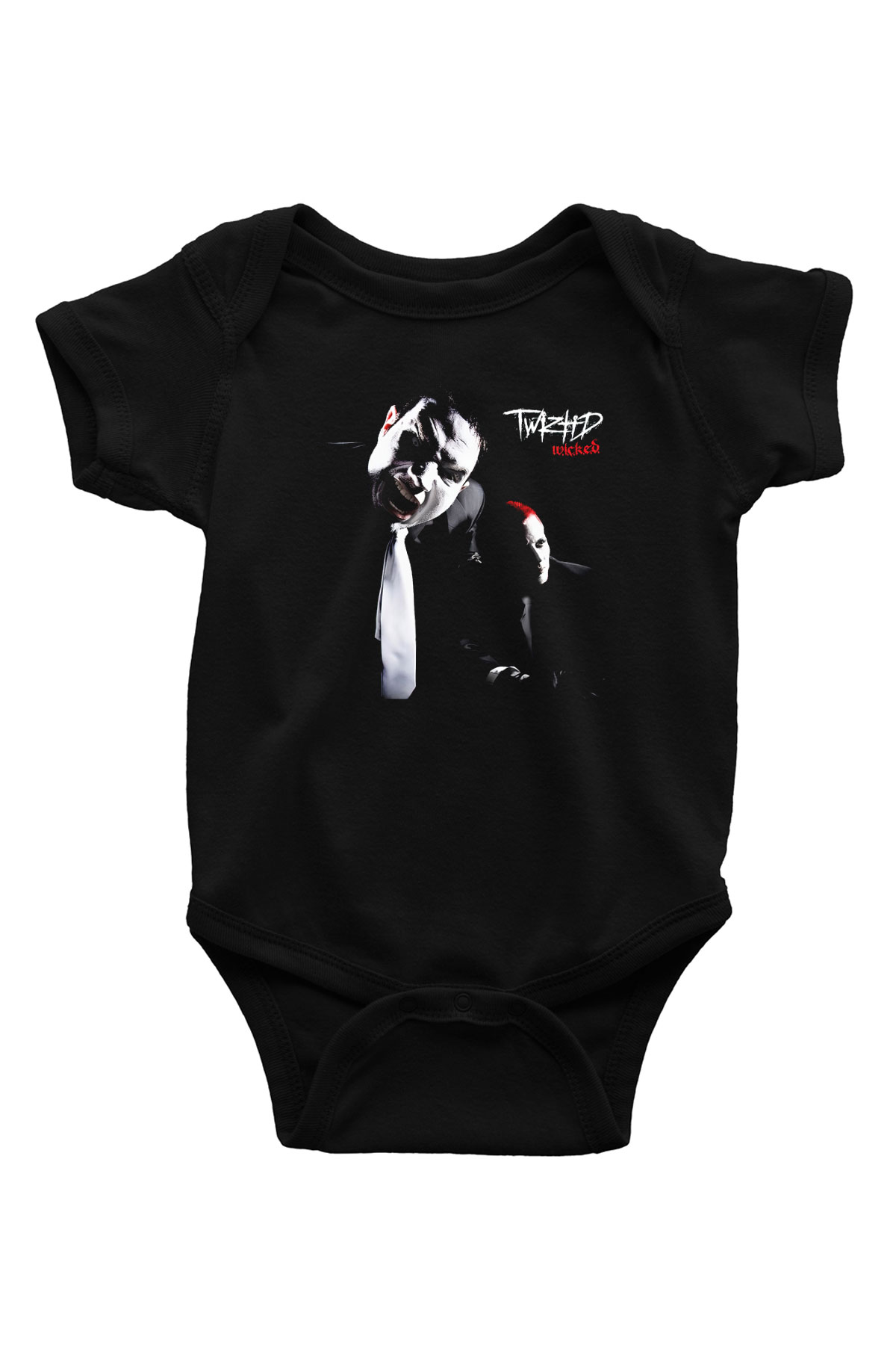 Twiztid Baskılı Siyah Bebek Body - Zıbın