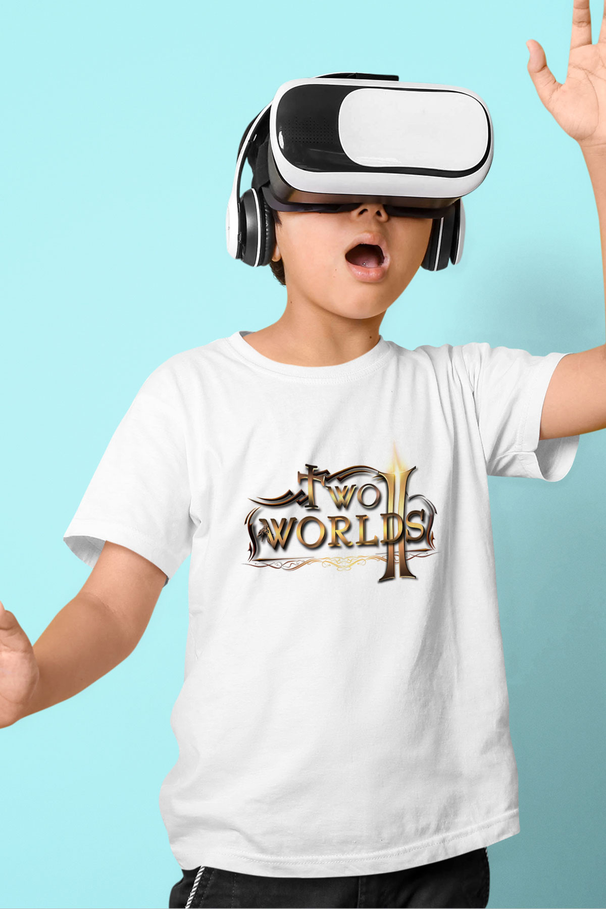 Two Worlds Beyaz Unisex Çocuk Tişört
