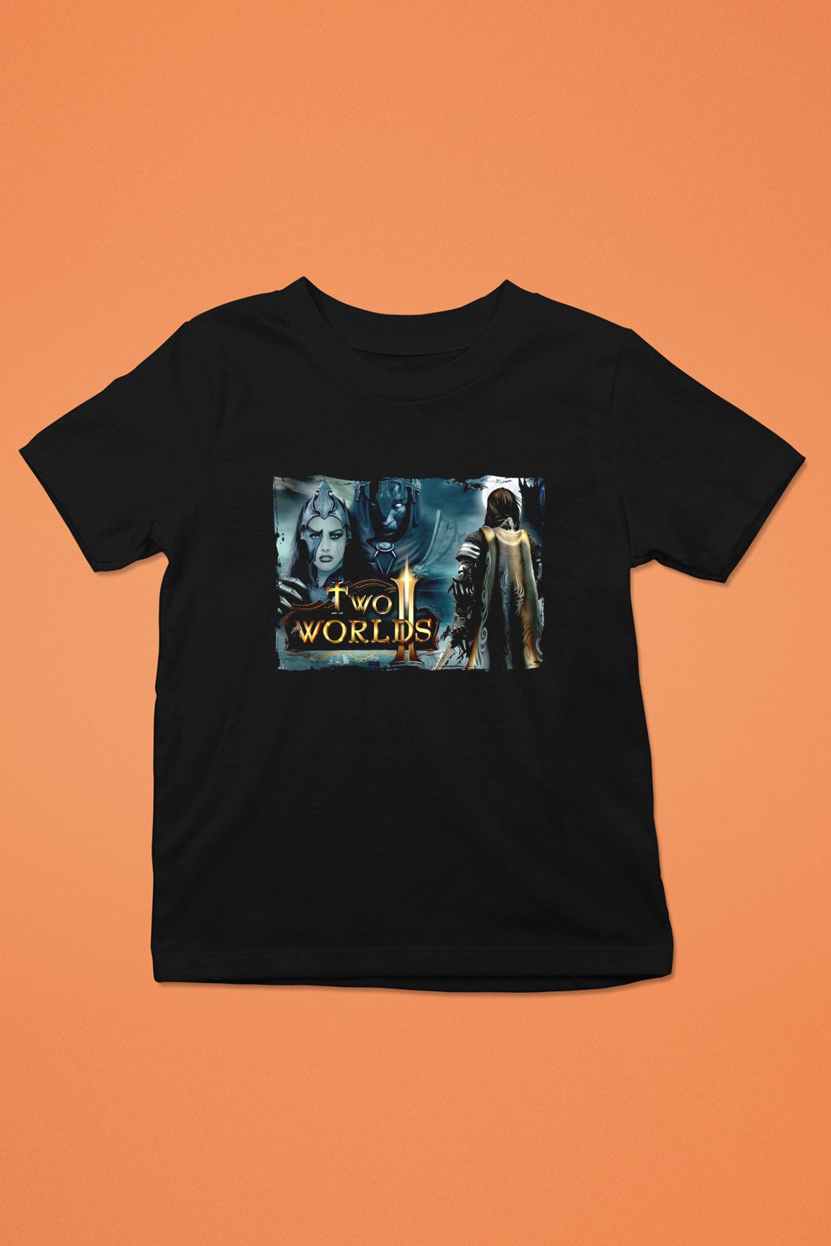 Two Worlds Siyah Unisex Çocuk Tişört