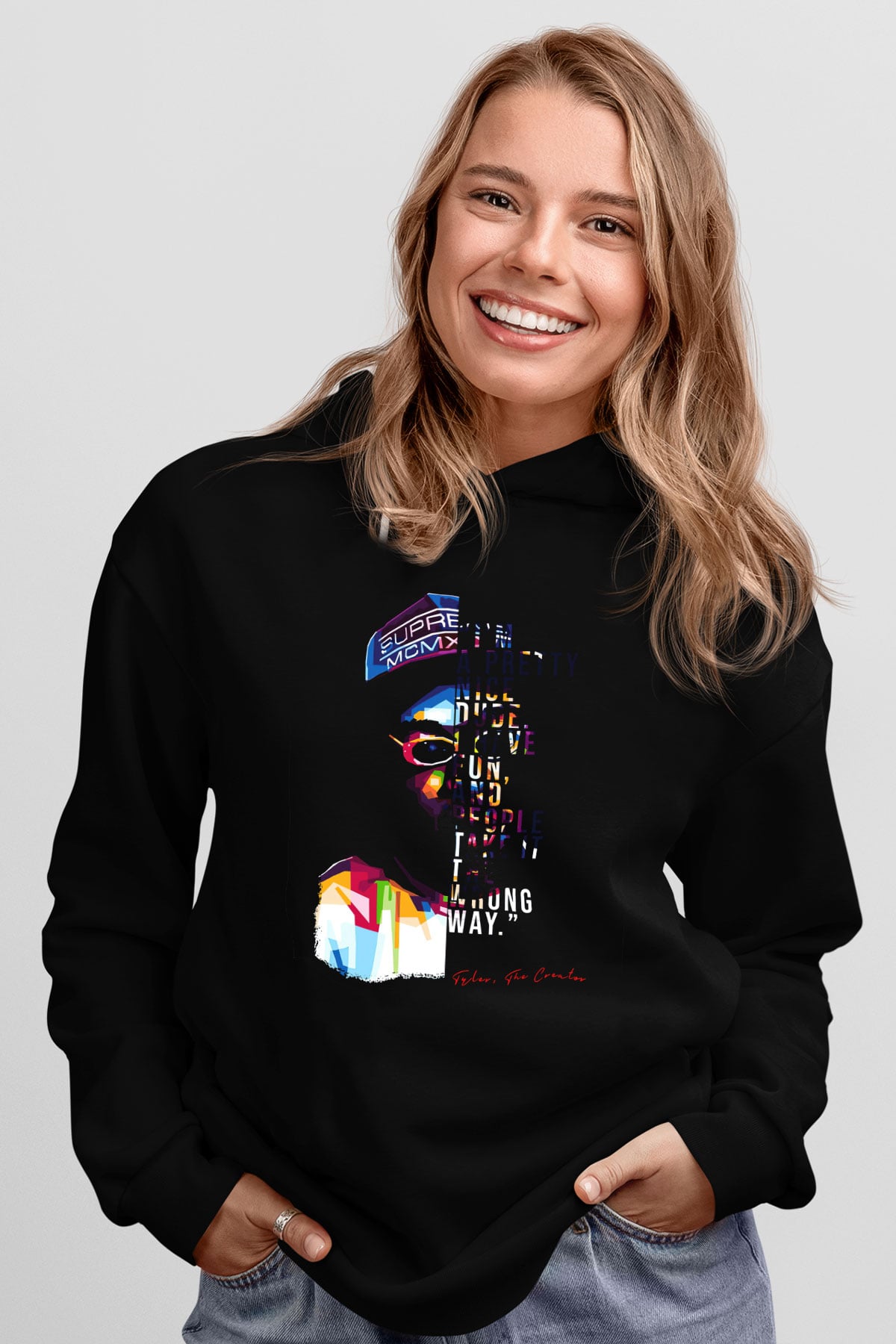 Tyler, The Creator Siyah Unisex Kapüşonlu Sweatshirt