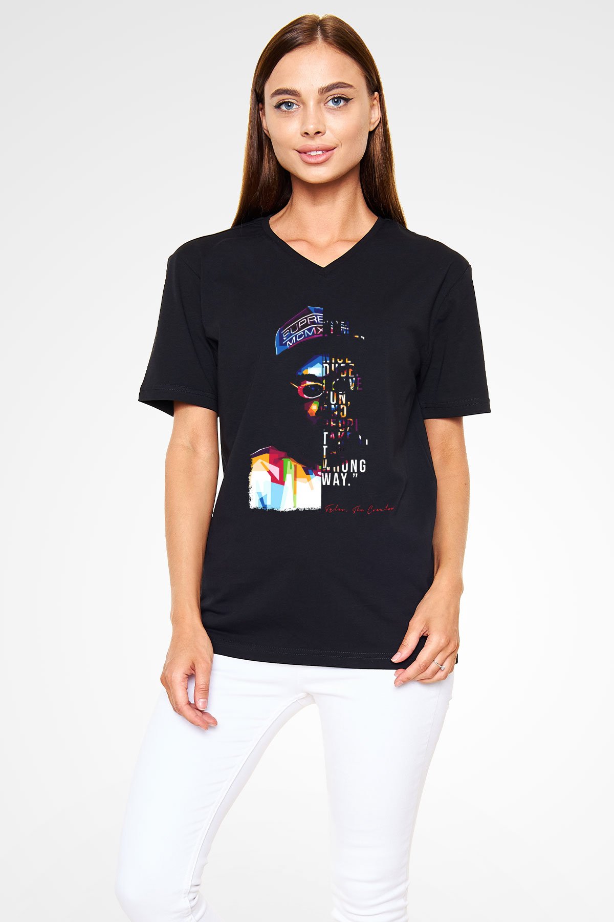 Tyler, The Creator Siyah Unisex V Yaka Tişört