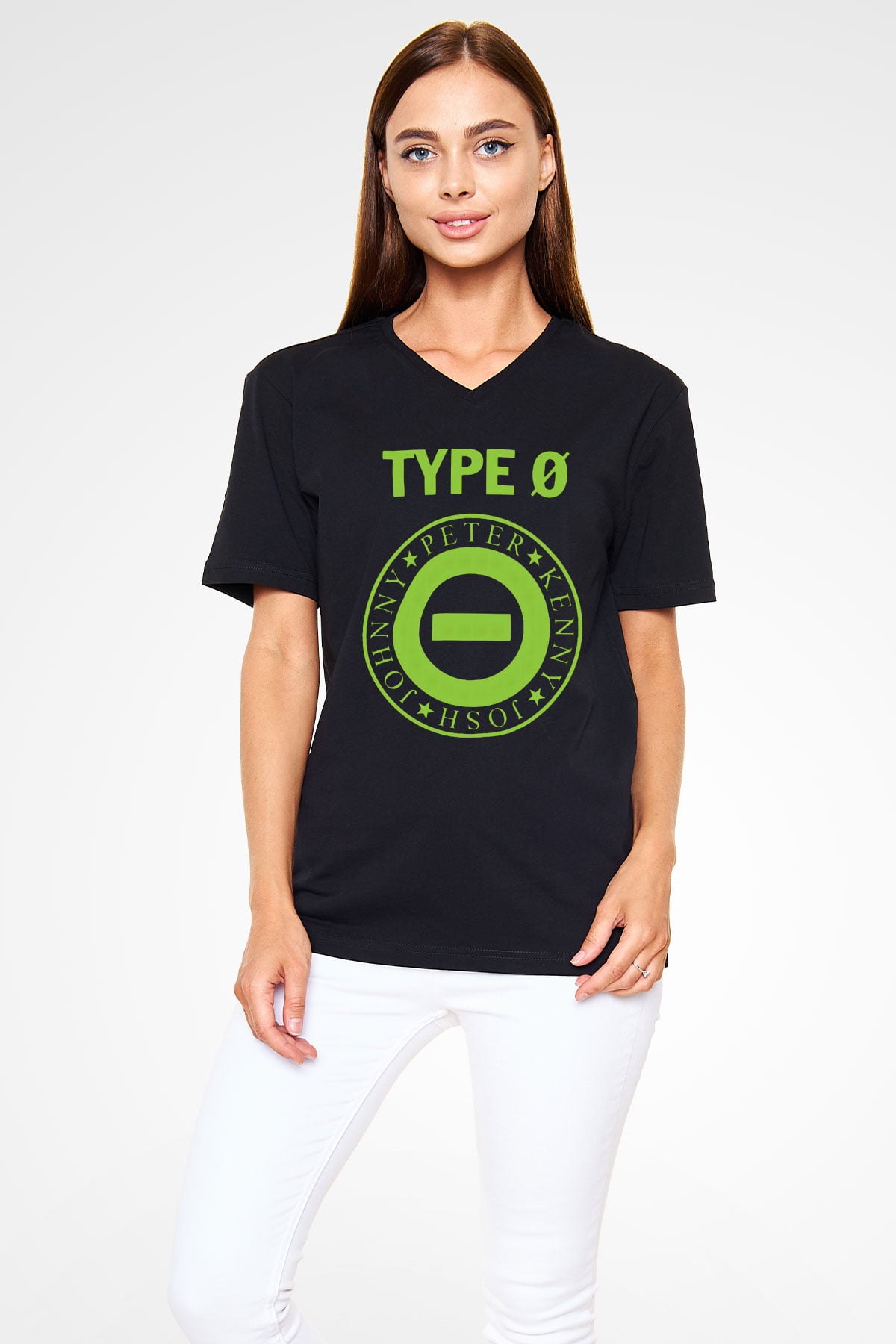 Type O Negative Siyah Unisex V Yaka Tişört T-Shirt
