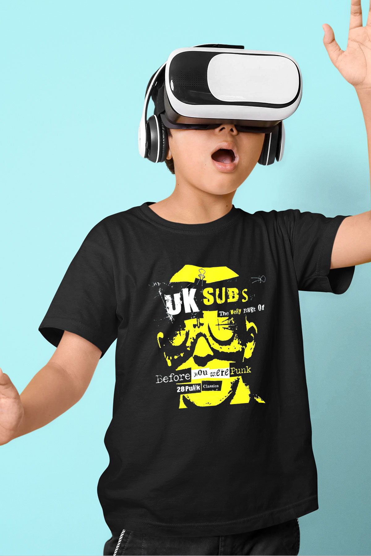 U.K. Subs Baskılı Siyah Unisex Çocuk Tişört