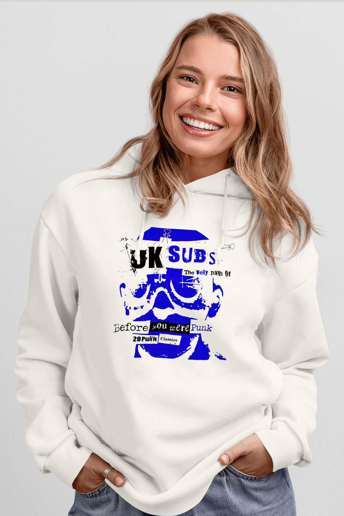 U.K. Subs Beyaz Unisex Hoodie