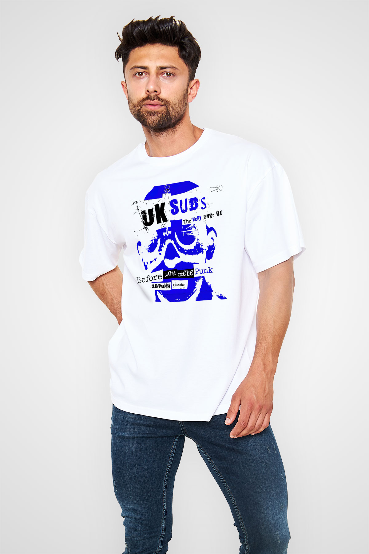 U.K. Subs Beyaz Unisex Oversize Tişört T-Shirt