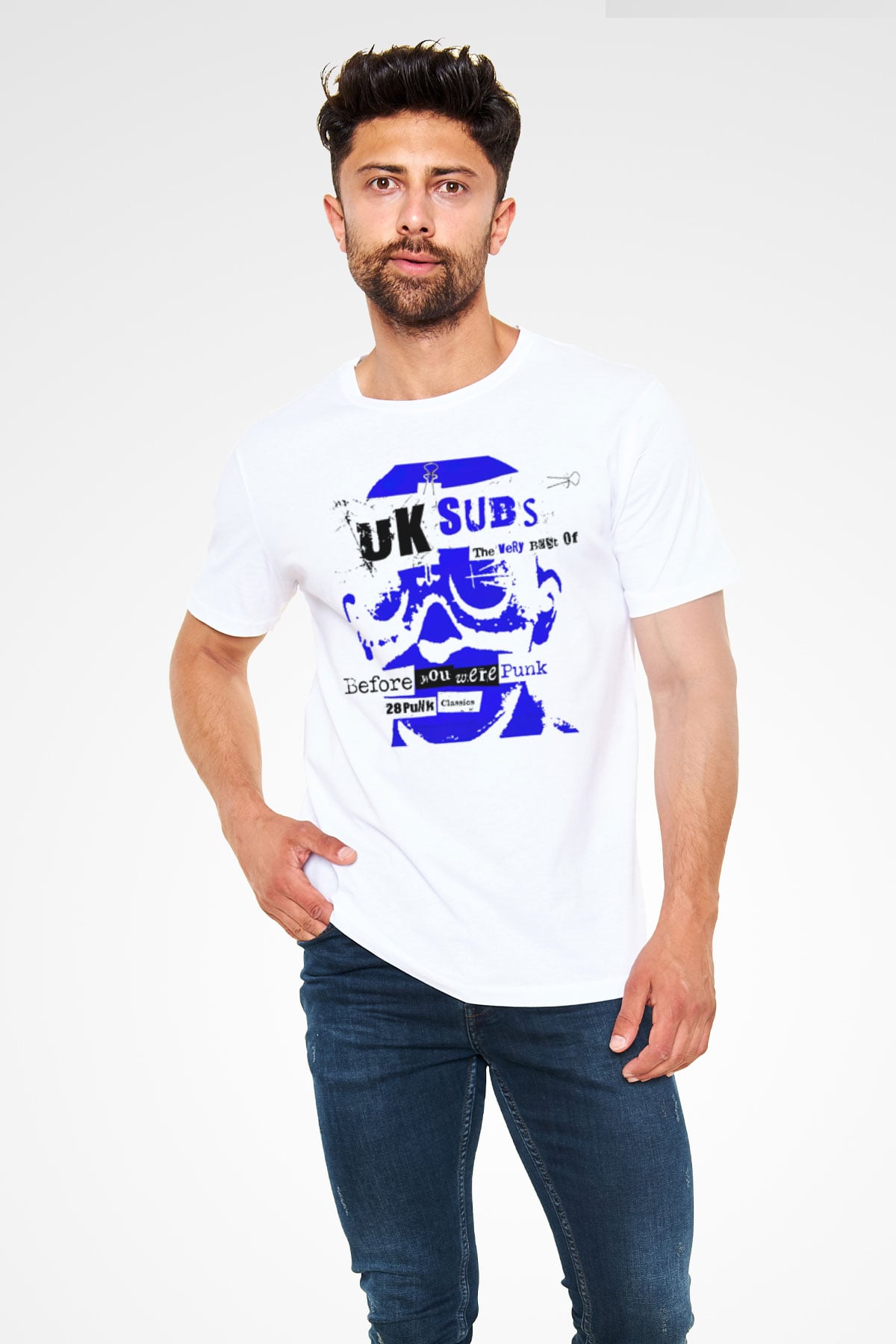 U.K. Subs Beyaz Unisex Tişört T-Shirt - TişörtFabrikası
