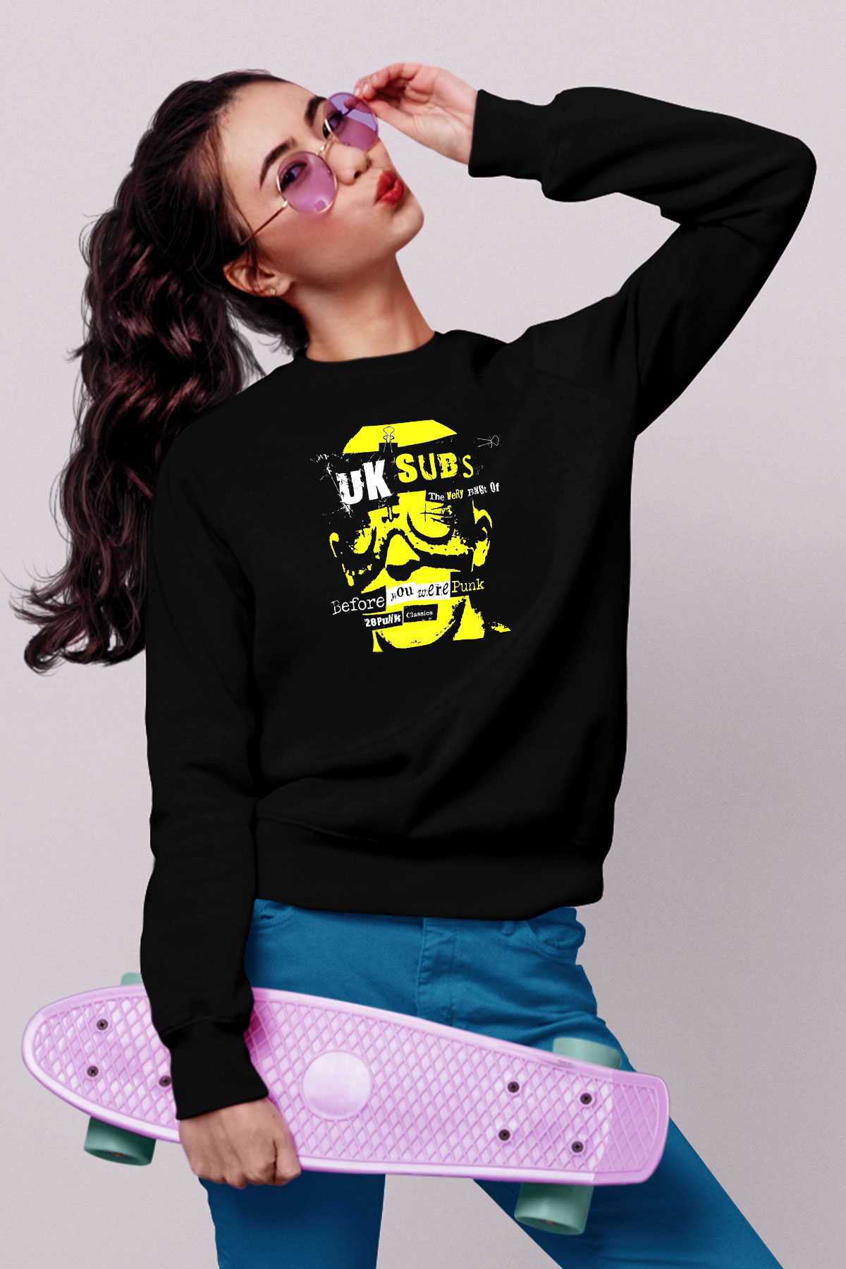 U.K. Subs Siyah Unisex Sweatshirt