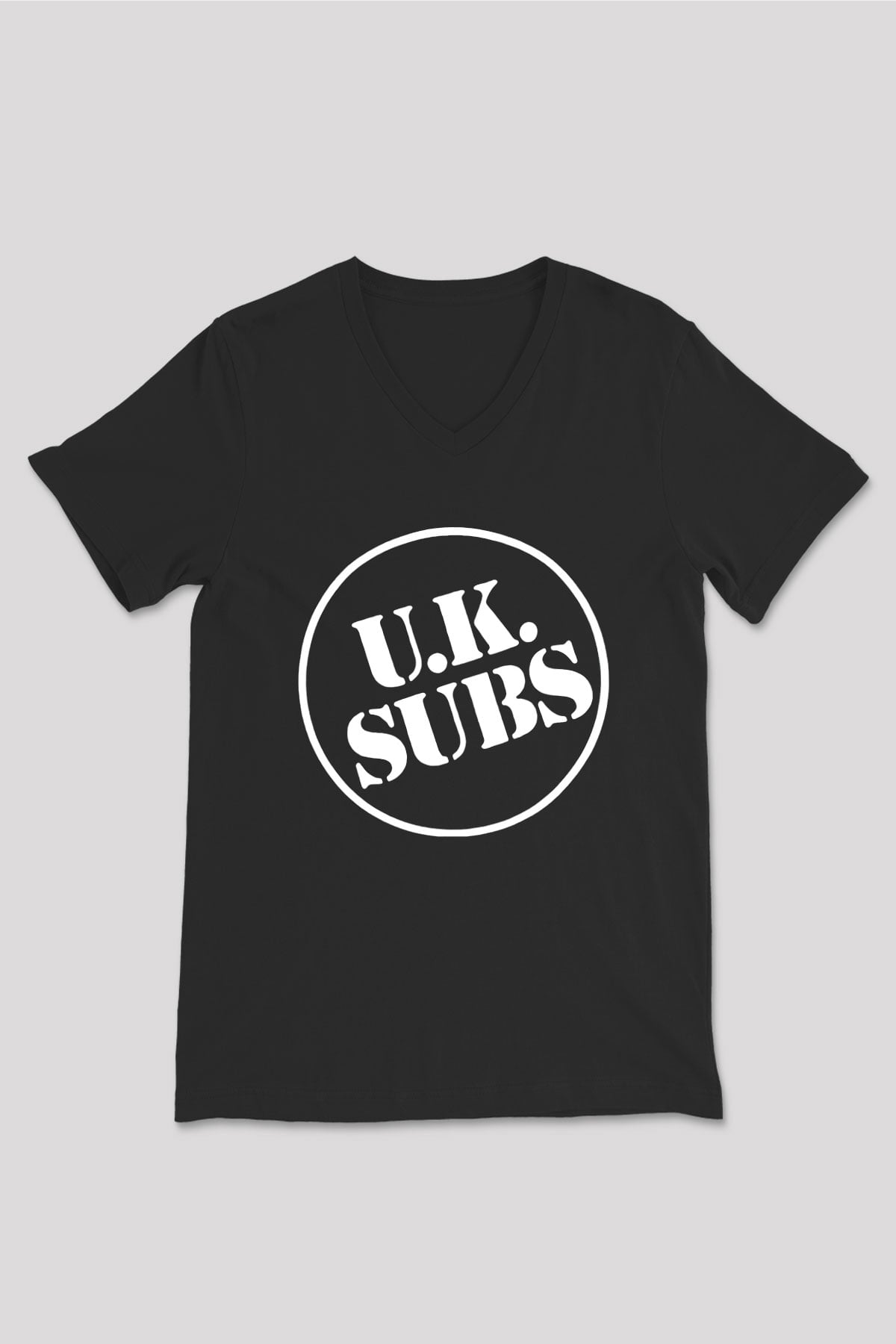 U.K. Subs Siyah Unisex V Yaka Tişört T-Shirt