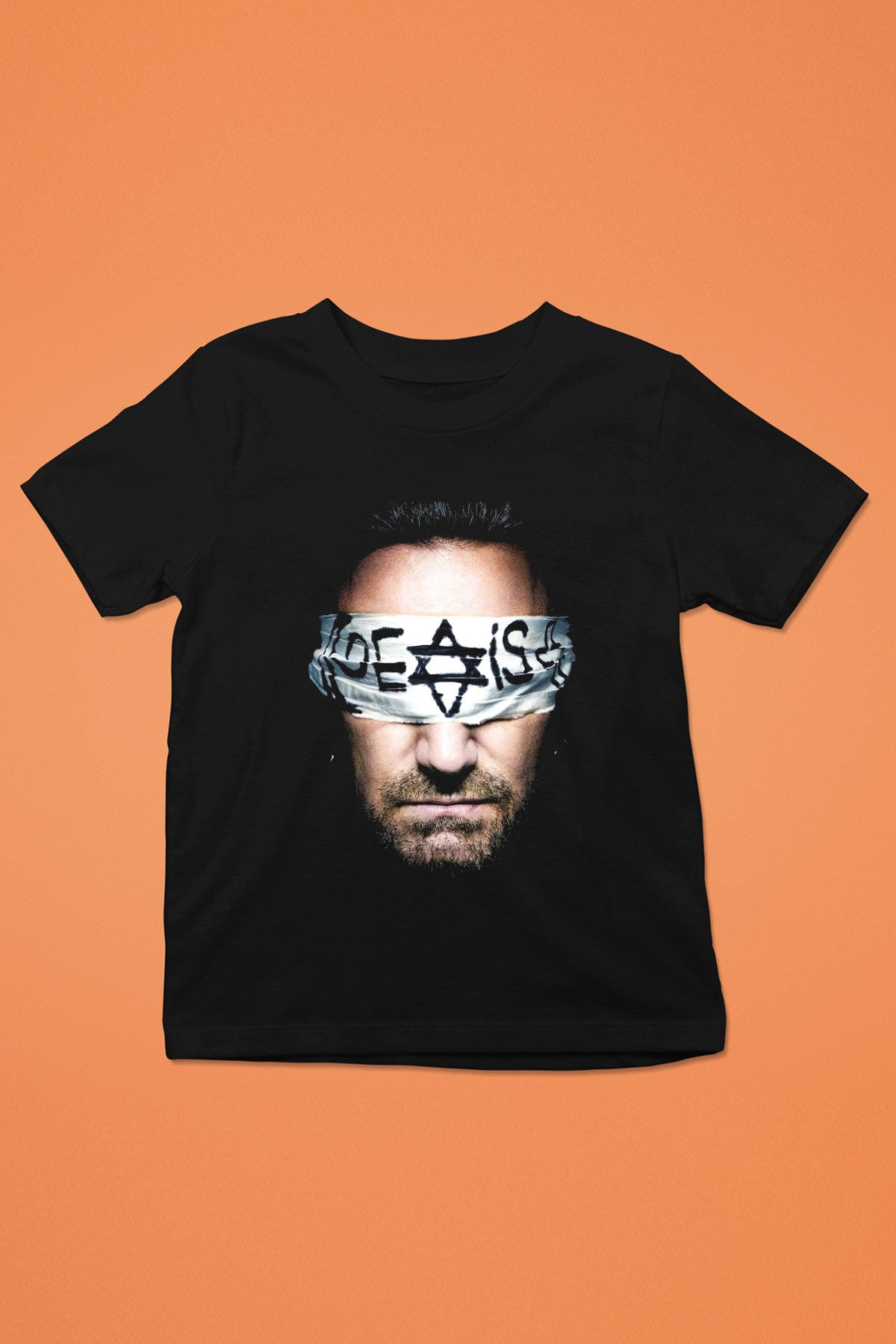 U2 Baskılı Siyah Unisex Çocuk Tişört