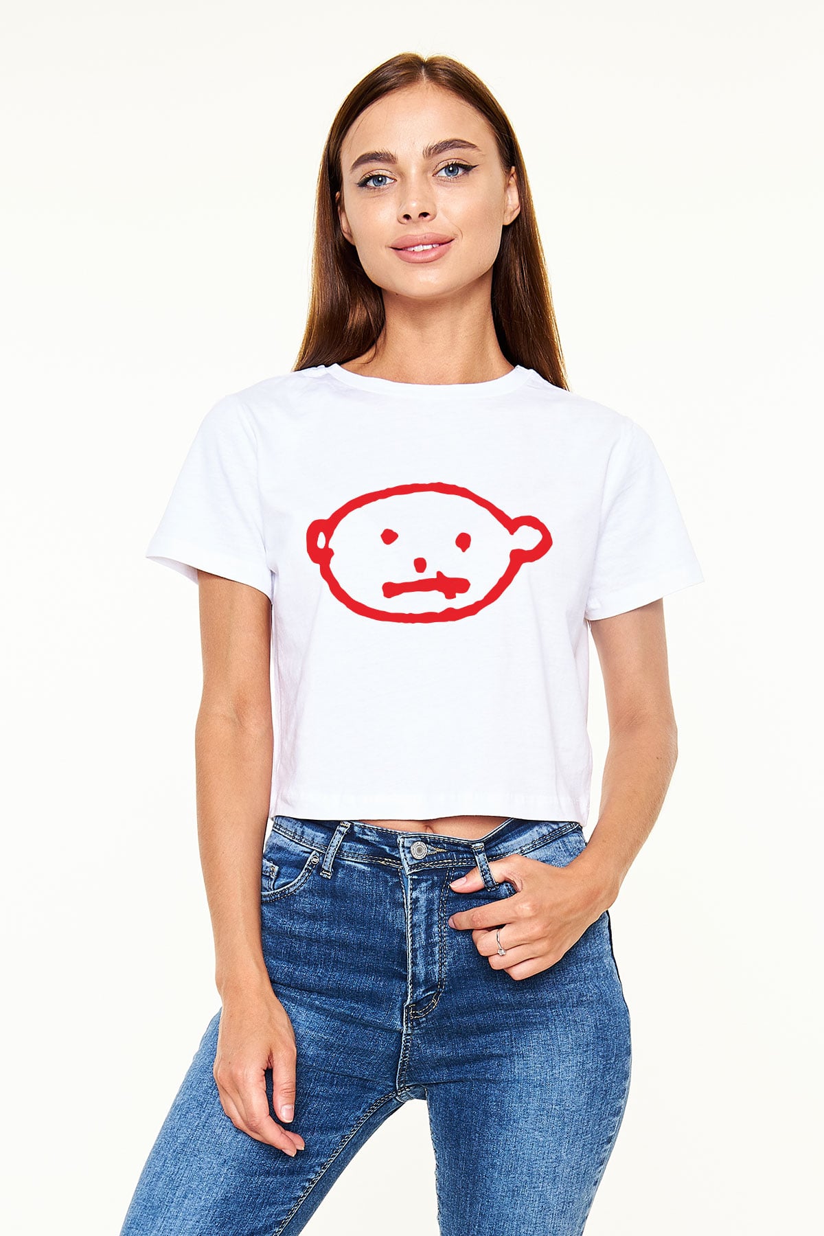 U2 Beyaz Croptop Tişört