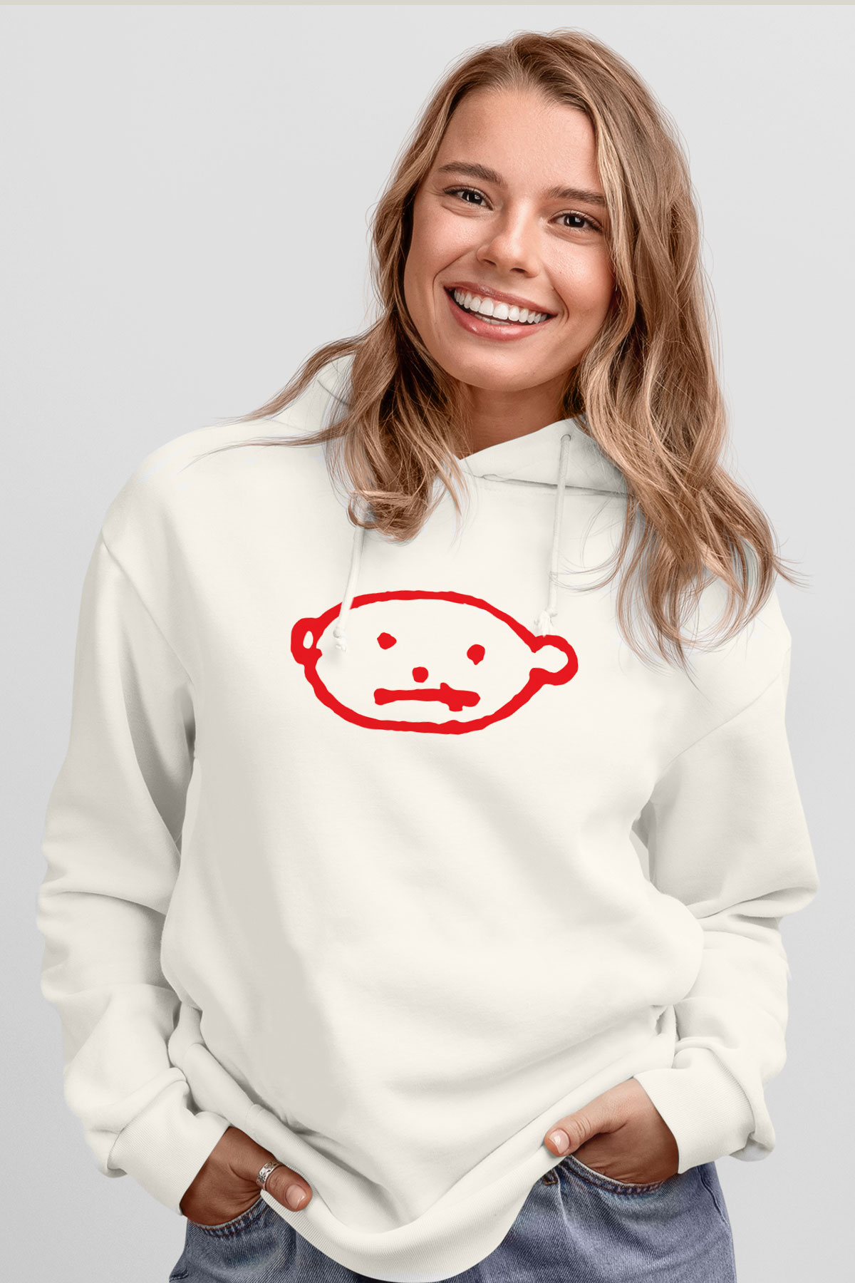 U2 Beyaz Unisex Hoodie