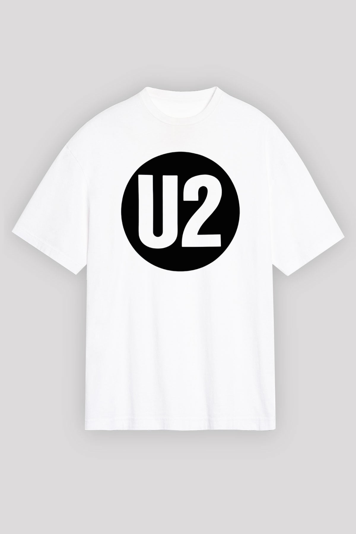 U2 Beyaz Unisex Oversize Tişört T-Shirt