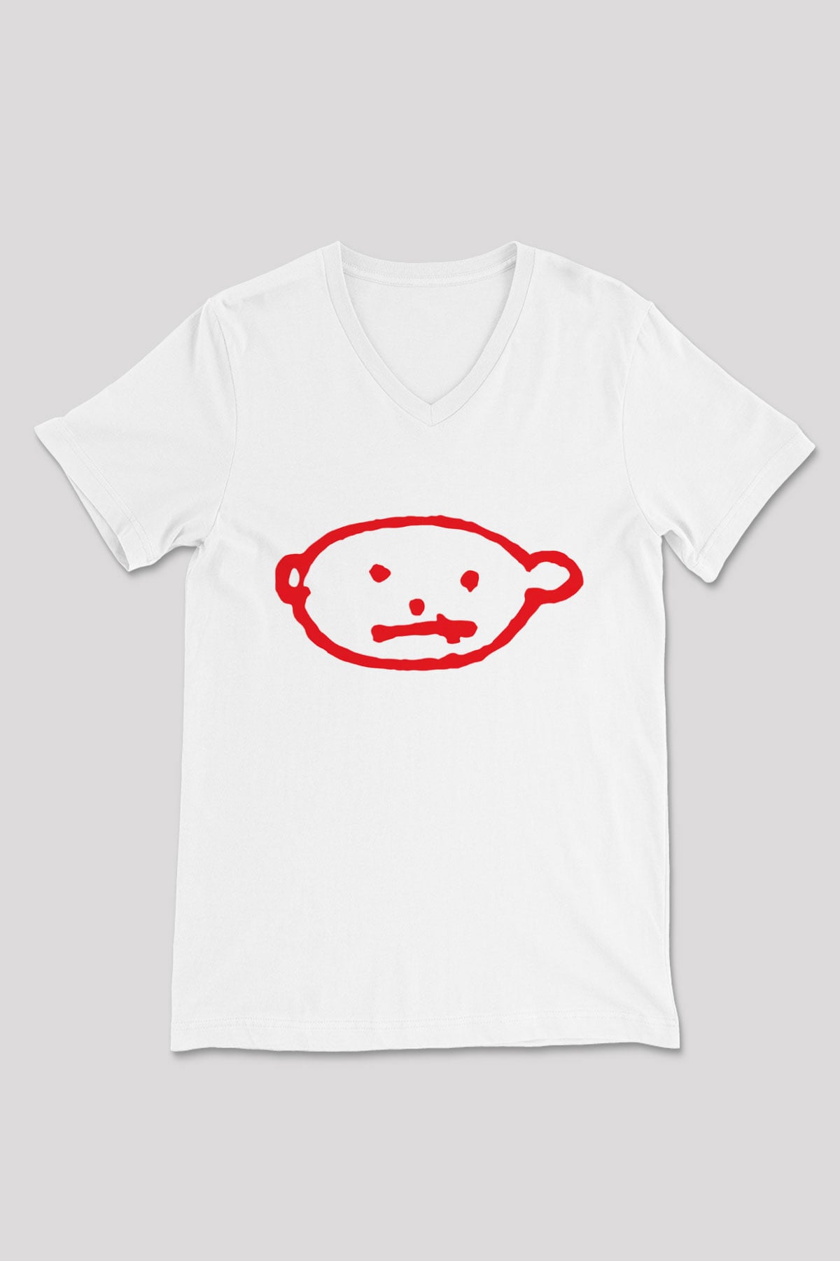 U2 Beyaz Unisex V Yaka Tişört T-Shirt
