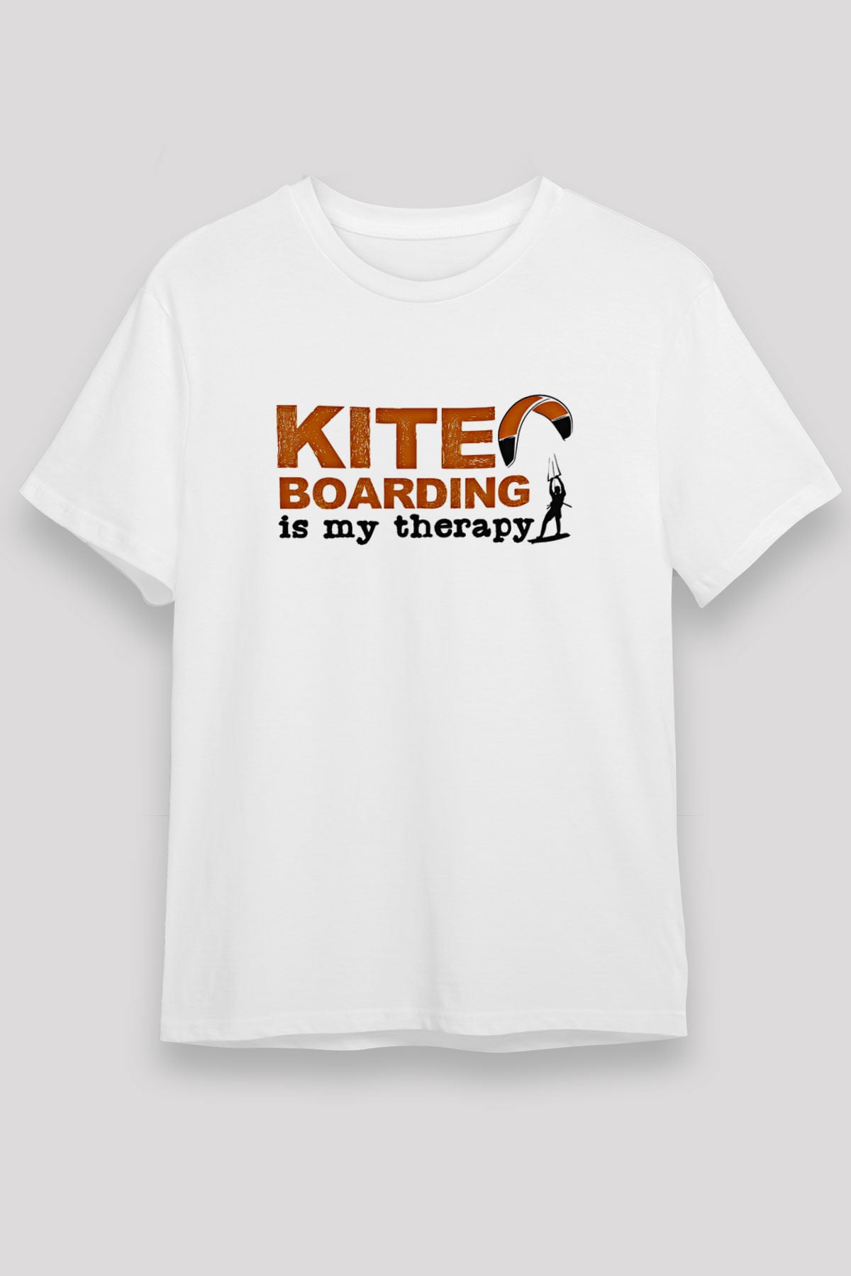 Uçurtma Kayağı Baskılı Unisex Beyaz Tişört - Tshirt