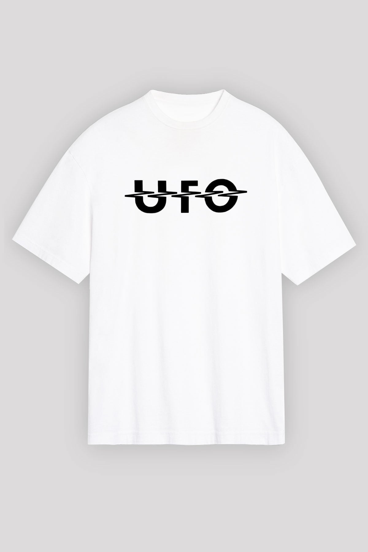 UFO Beyaz Unisex Oversize Tişört T-Shirt