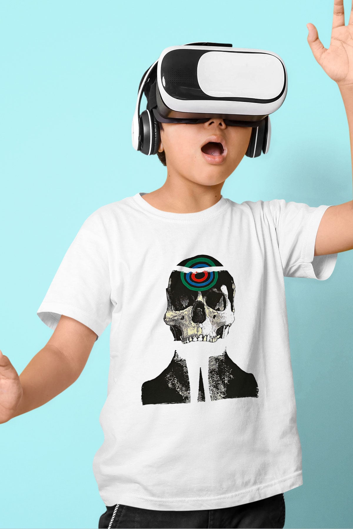 Uncle Acid Baskılı Beyaz Unisex Beyaz Çocuk Tişört - Tshirt