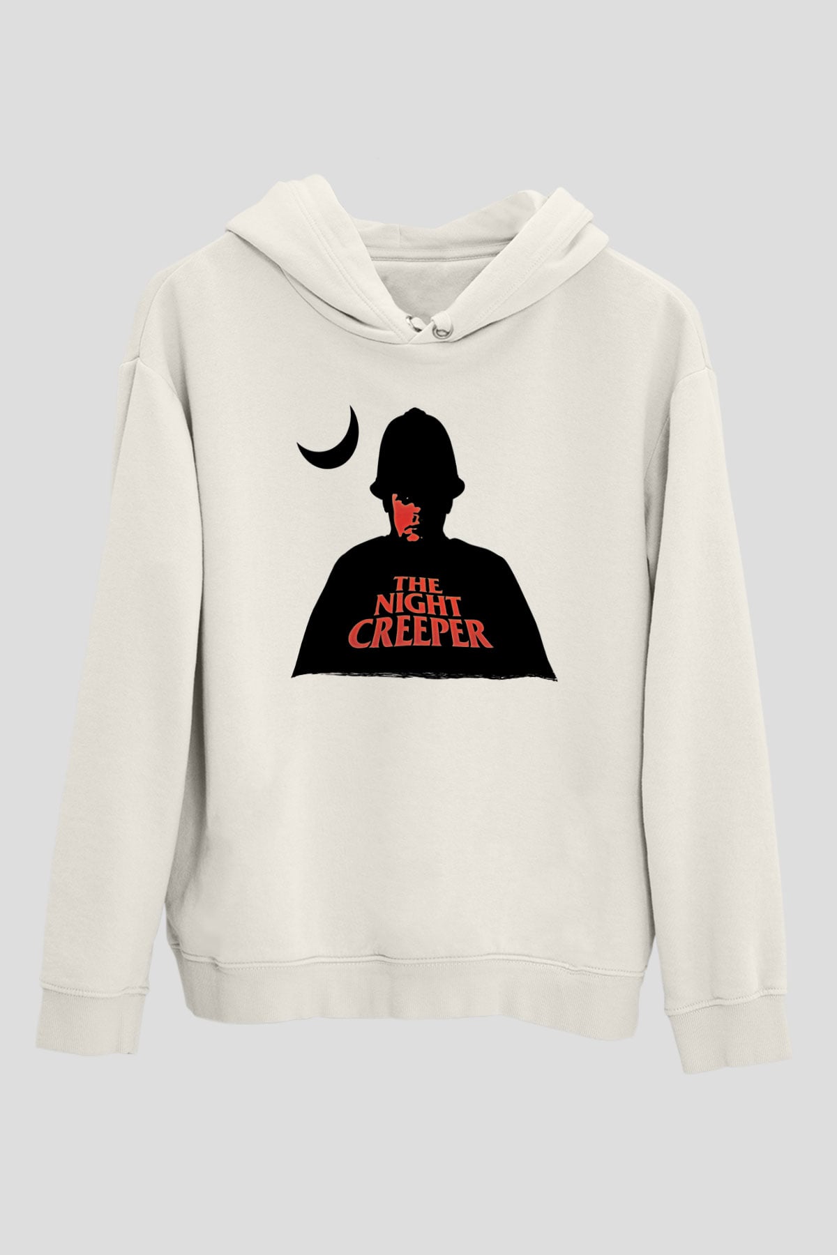 Uncle Acid Baskılı Beyaz Unisex Kapüşonlu Sweatshirt