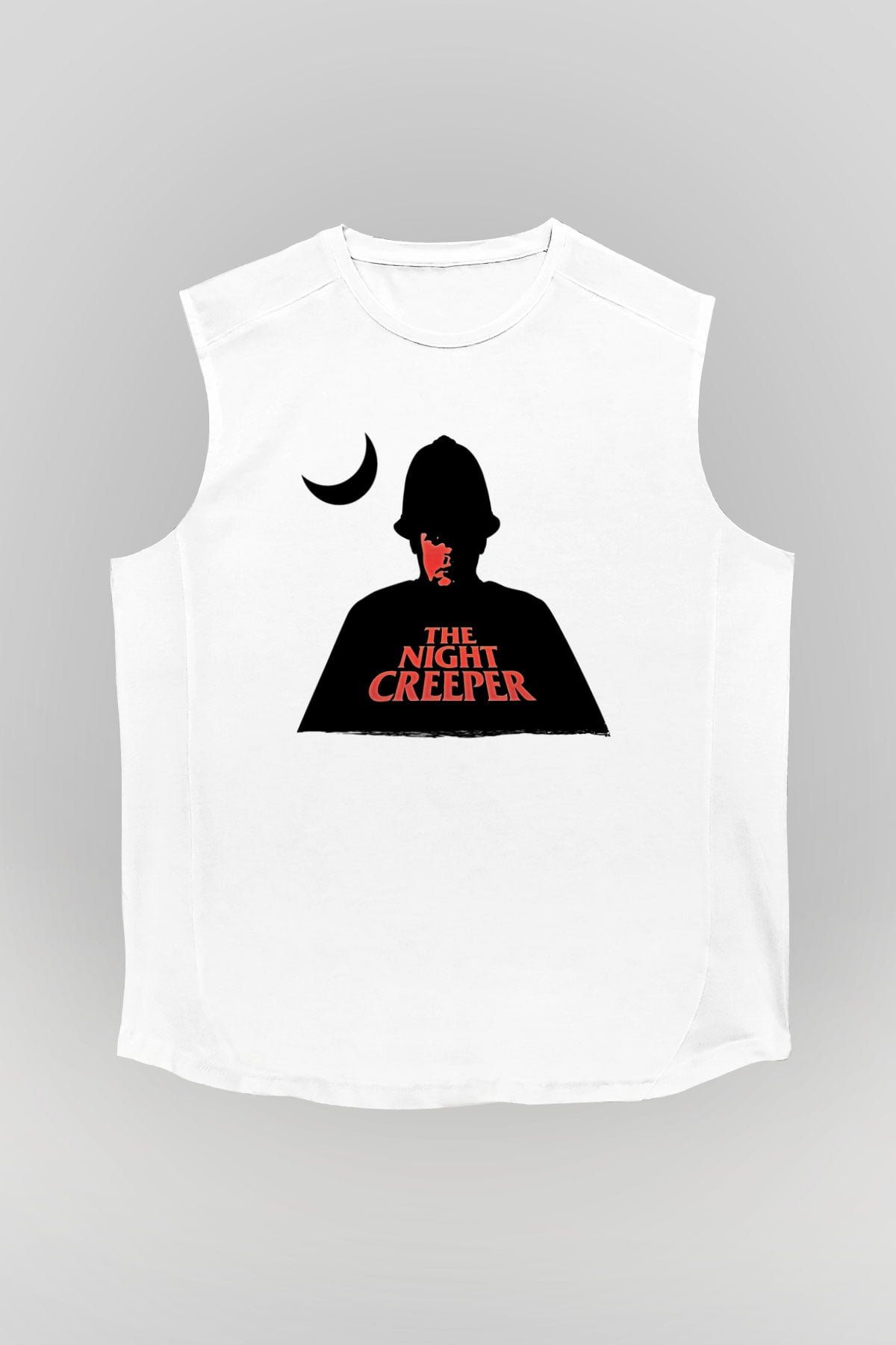 Uncle Acid Baskılı Beyaz Unisex Kolsuz Tişört - Tshirt