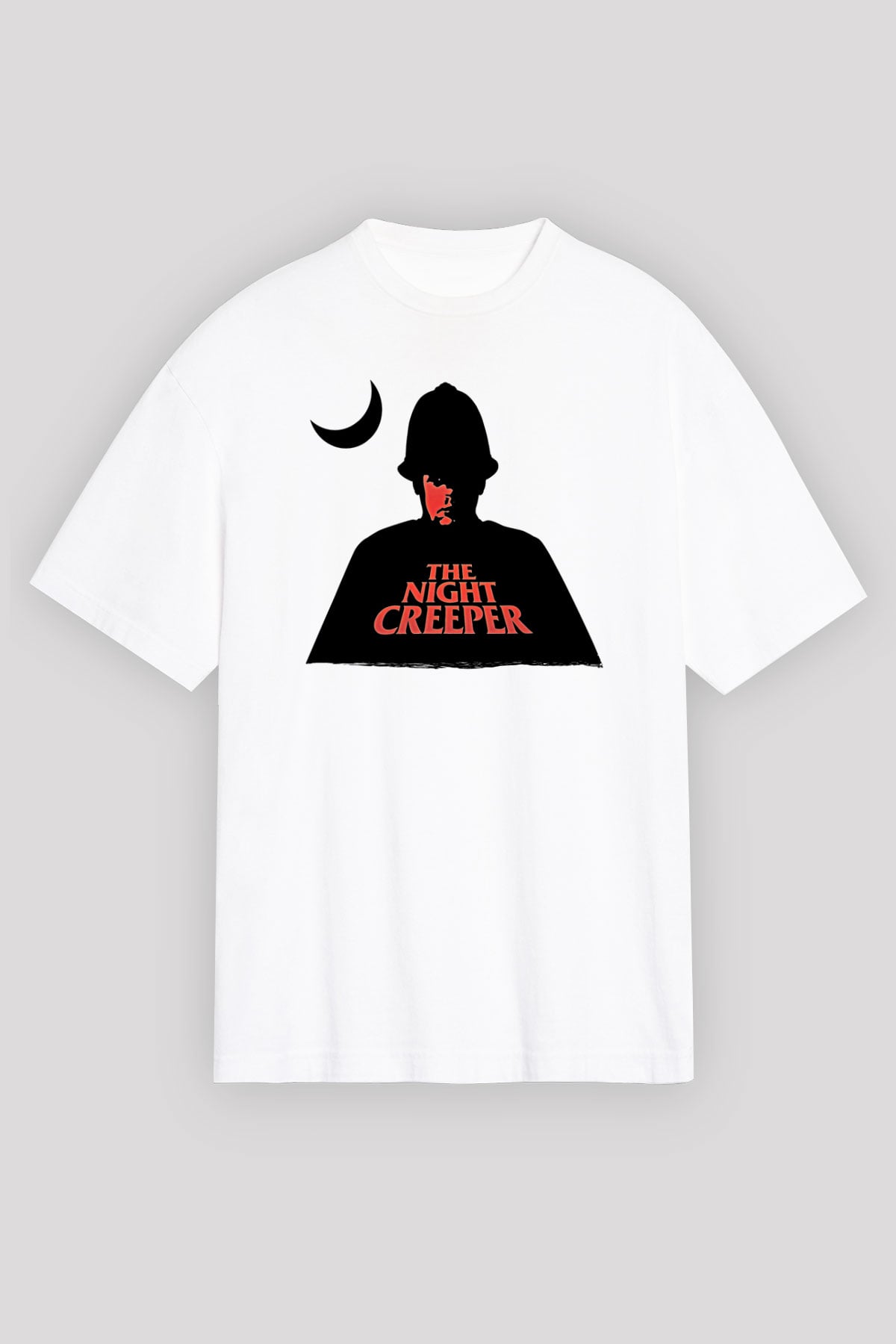 Uncle Acid Baskılı Beyaz Unisex Oversize Tişört - Tshirt