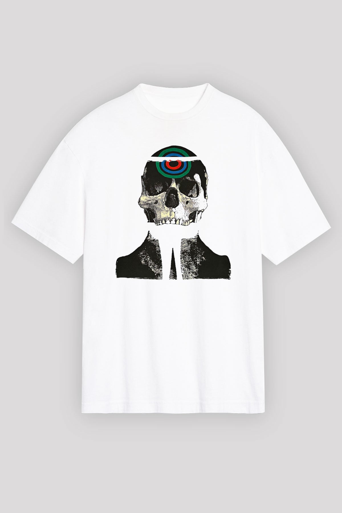 Uncle Acid Baskılı Beyaz Unisex Oversize Tişört - Tshirt