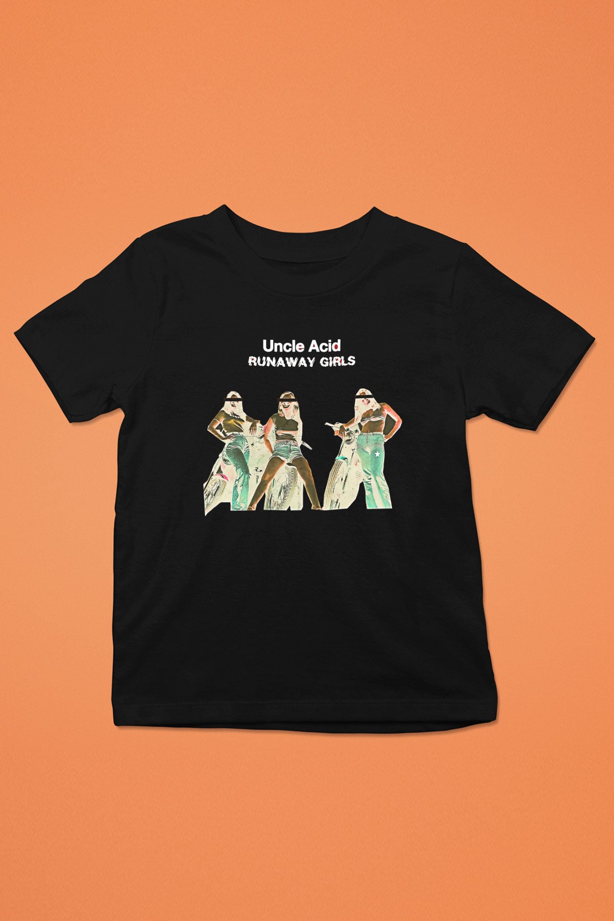 Uncle Acid Baskılı Unisex Siyah Çocuk Tişört - Tshirt