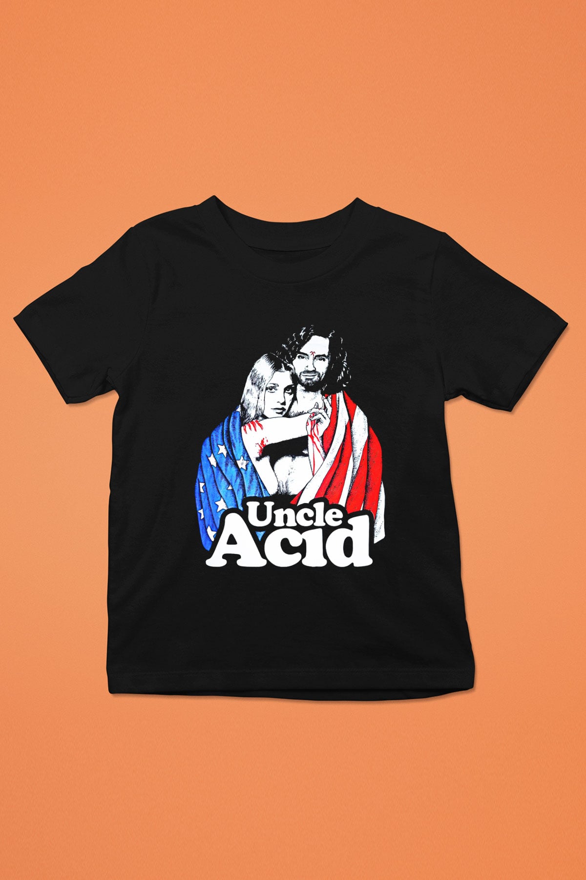 Uncle Acid Baskılı Unisex Siyah Çocuk Tişört - Tshirt