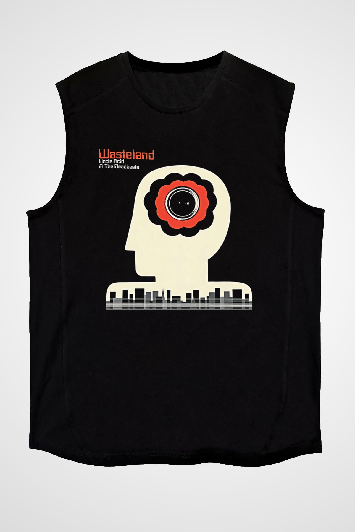 Uncle Acid Baskılı Unisex Siyah Kolsuz Tişört - Tshirt