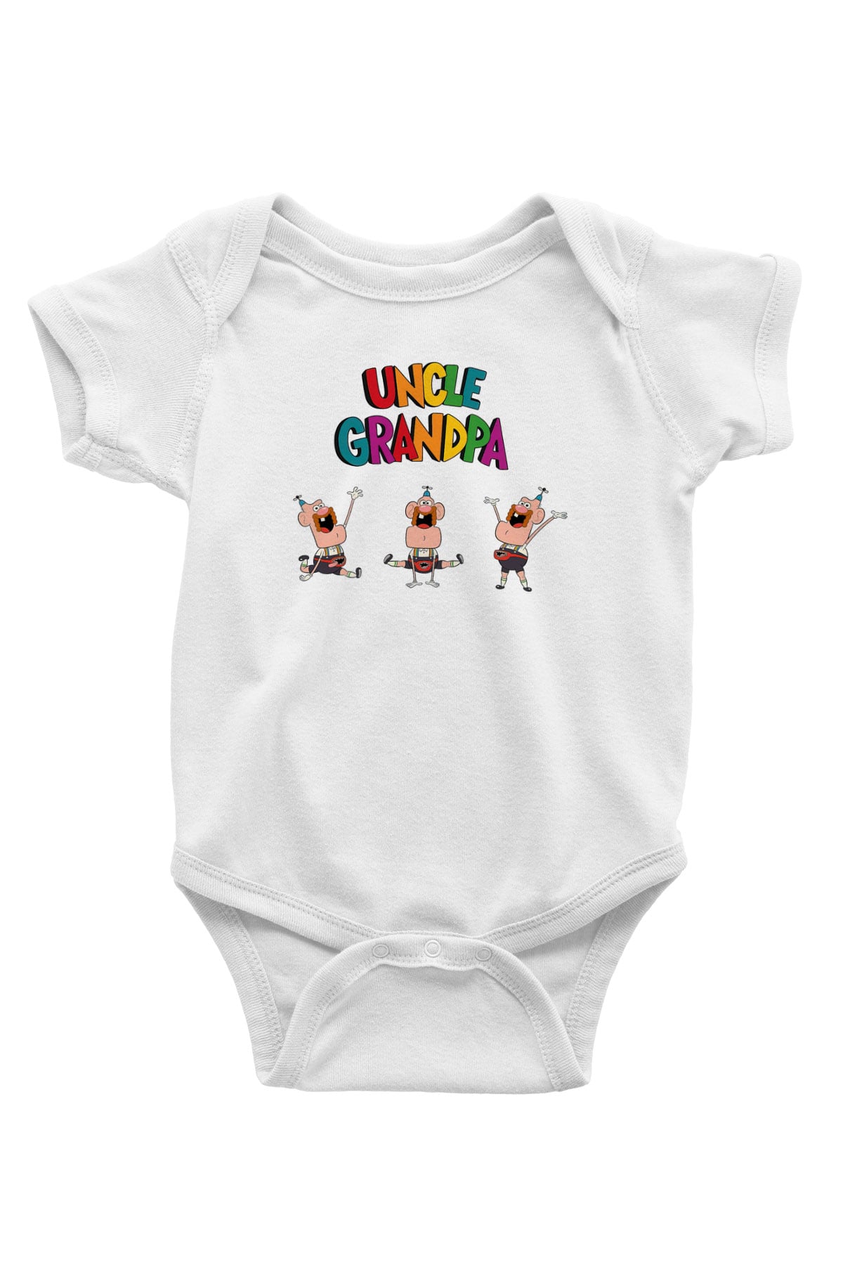 Uncle Grandpa Baskılı Beyaz Unisex Bebek Body - Zıbın