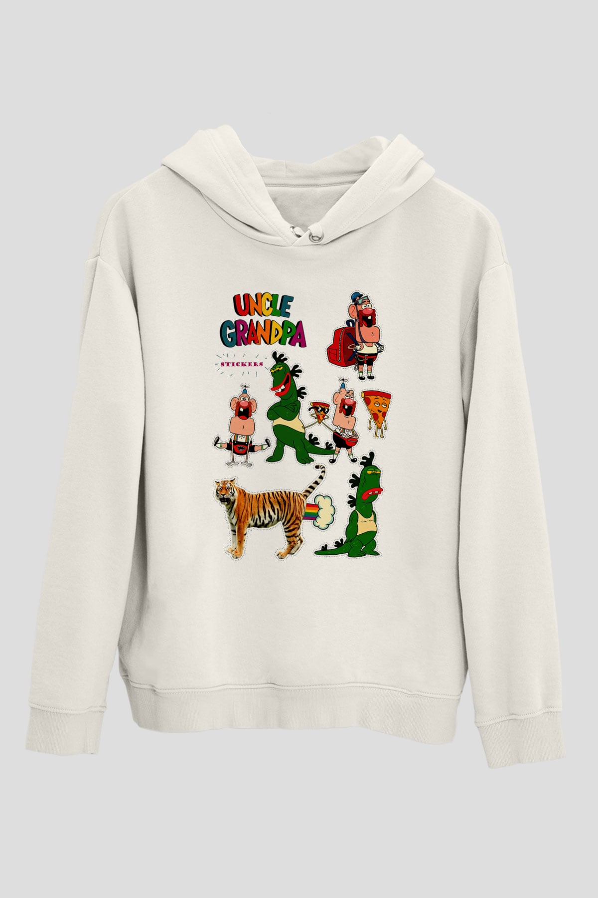Uncle Grandpa Beyaz Unisex Hoodie