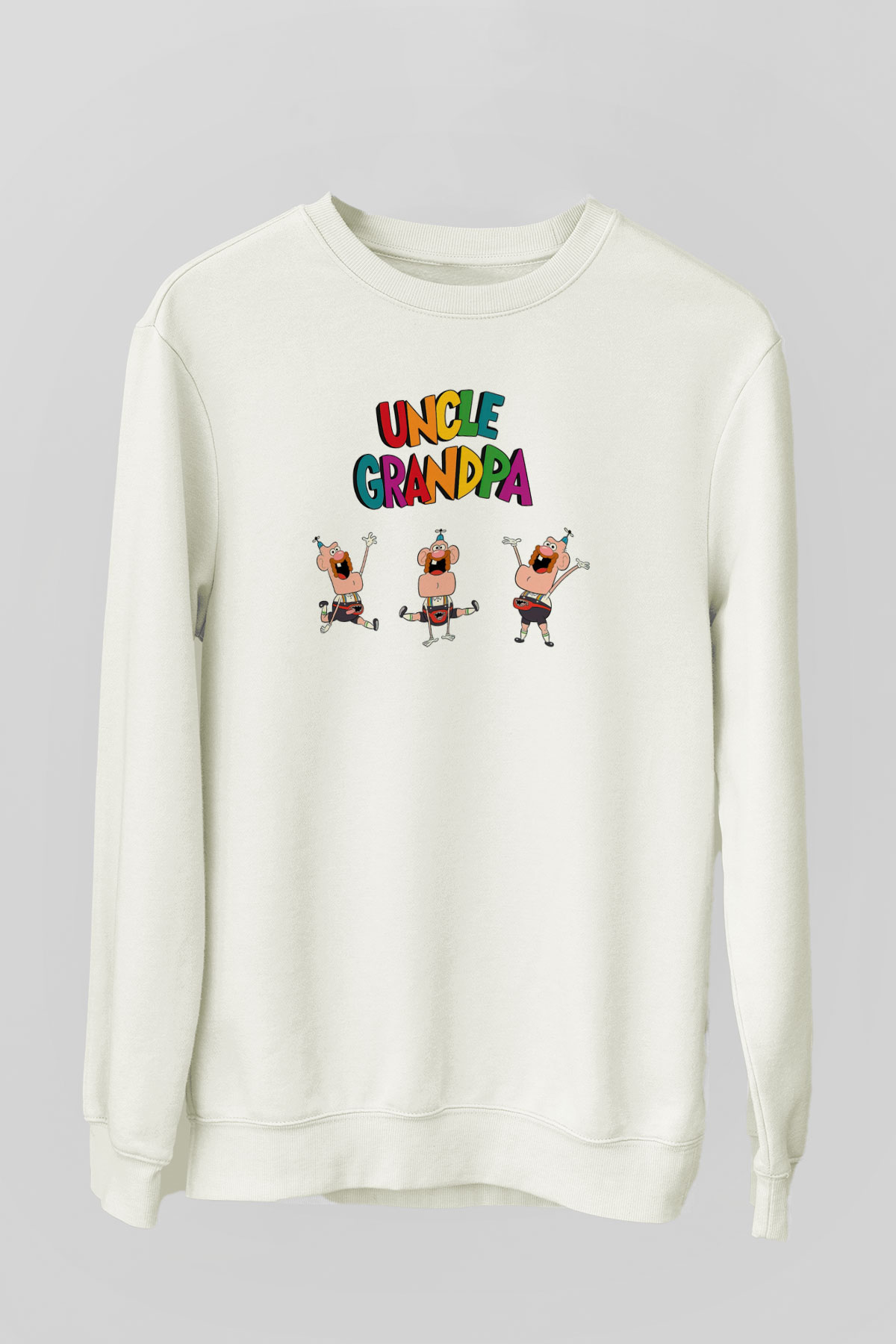 Uncle Grandpa Beyaz Unisex Sweatshirt