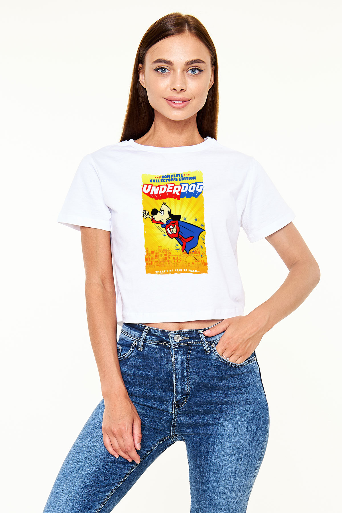 Underdog Beyaz   Crop Top Tişört