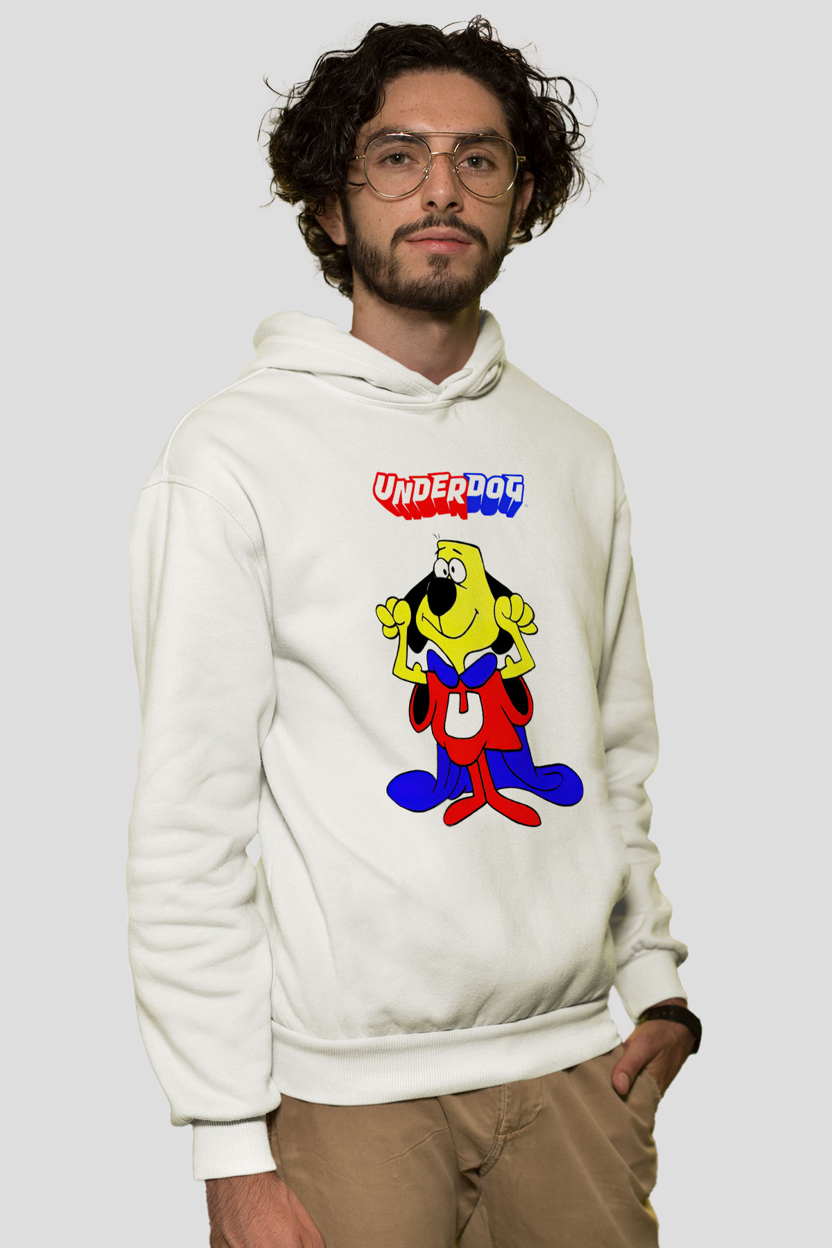 Underdog Beyaz Unisex Hoodie