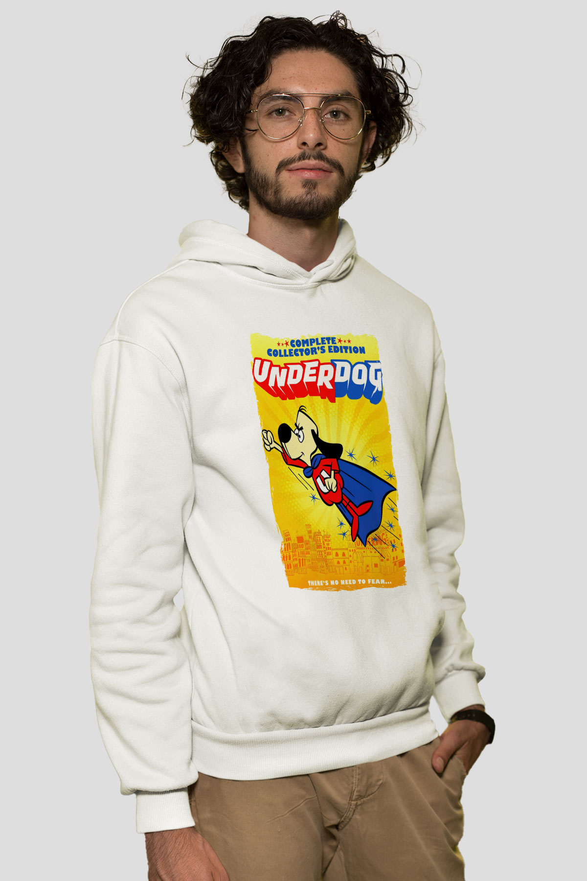 Underdog Beyaz Unisex Hoodie