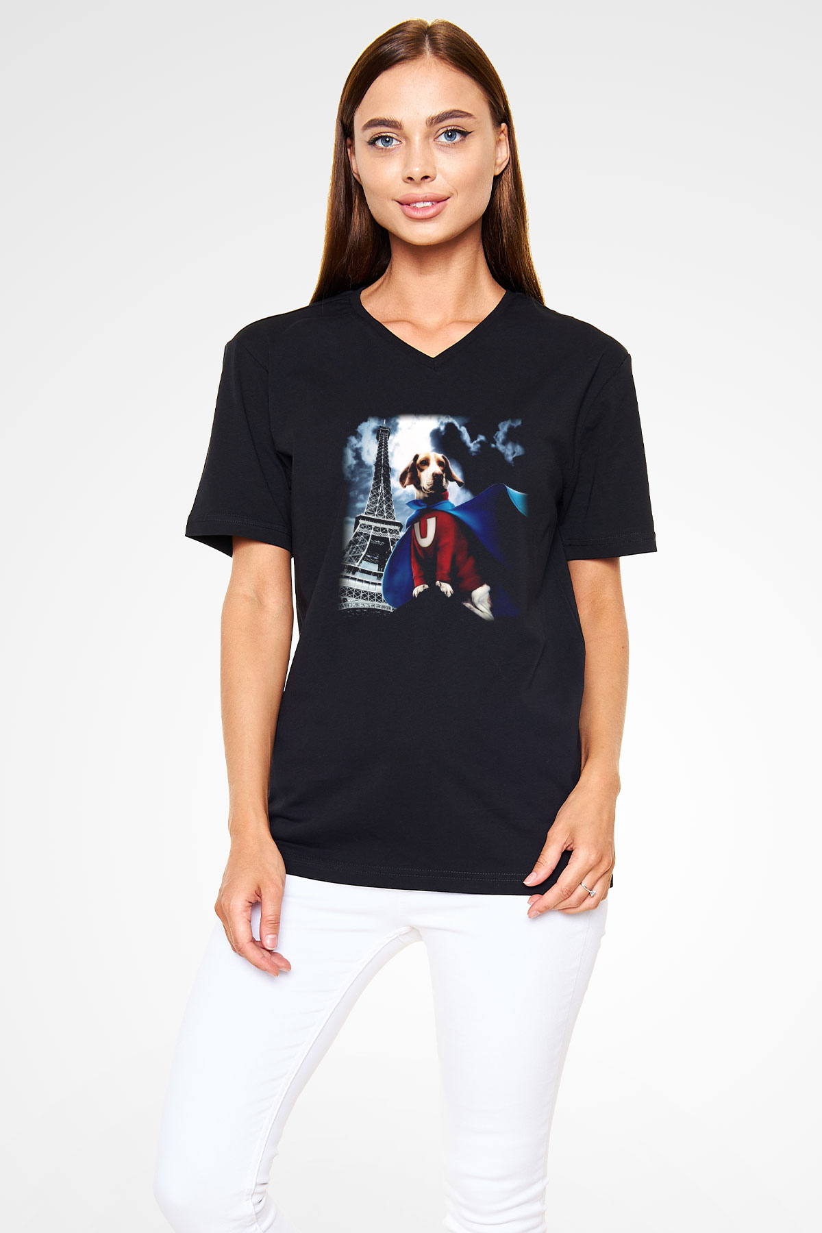 Underdog Siyah Unisex V Yaka Tişört