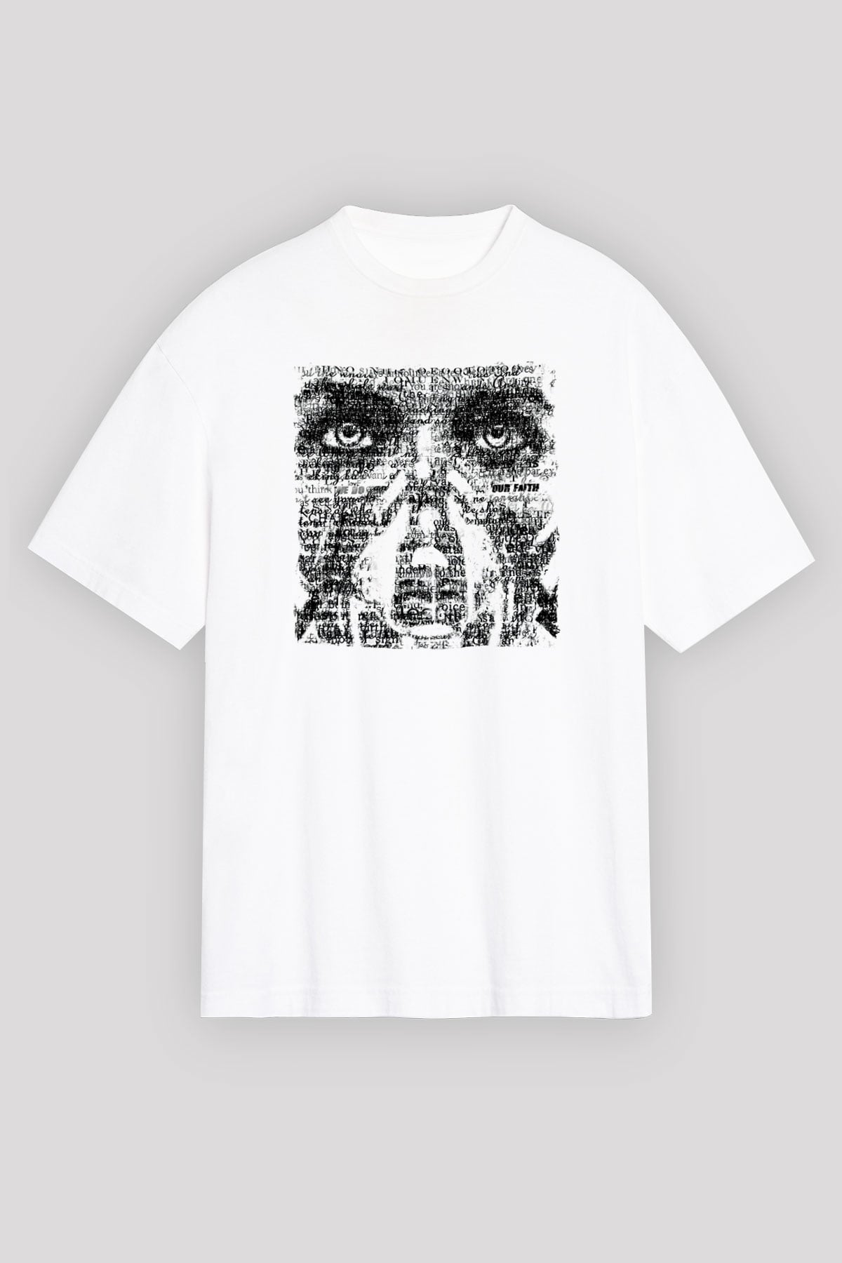 Underoath Baskılı Beyaz Unisex Oversize Tişört - Tshirt