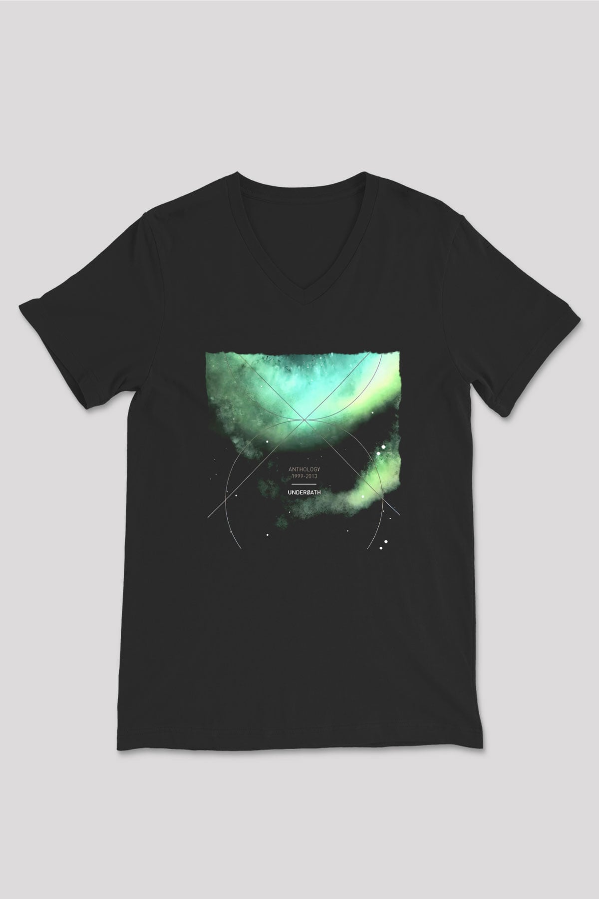 Underoath Baskılı Unisex Siyah V Yaka Tişört - Tshirt