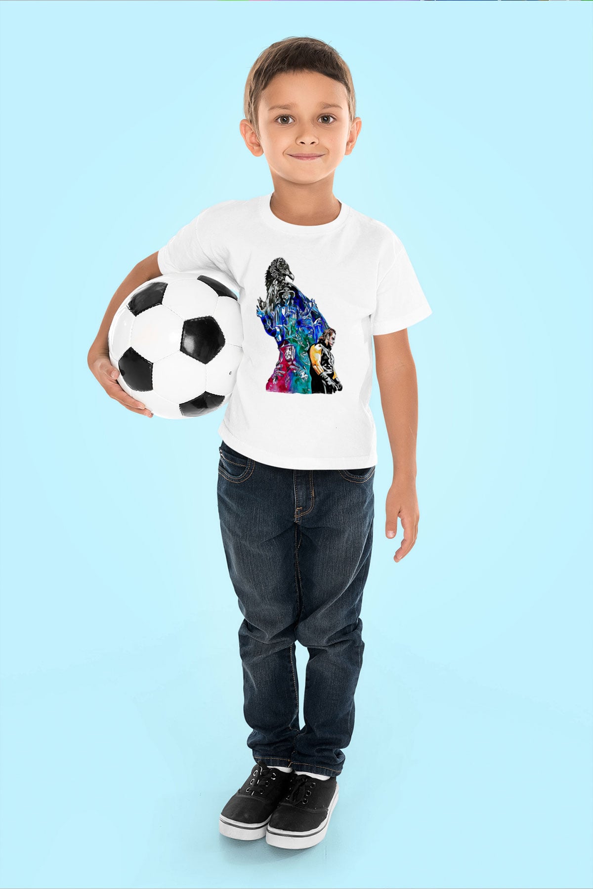 Undertaker Baskılı Beyaz Unisex Beyaz Çocuk Tişört - Tshirt