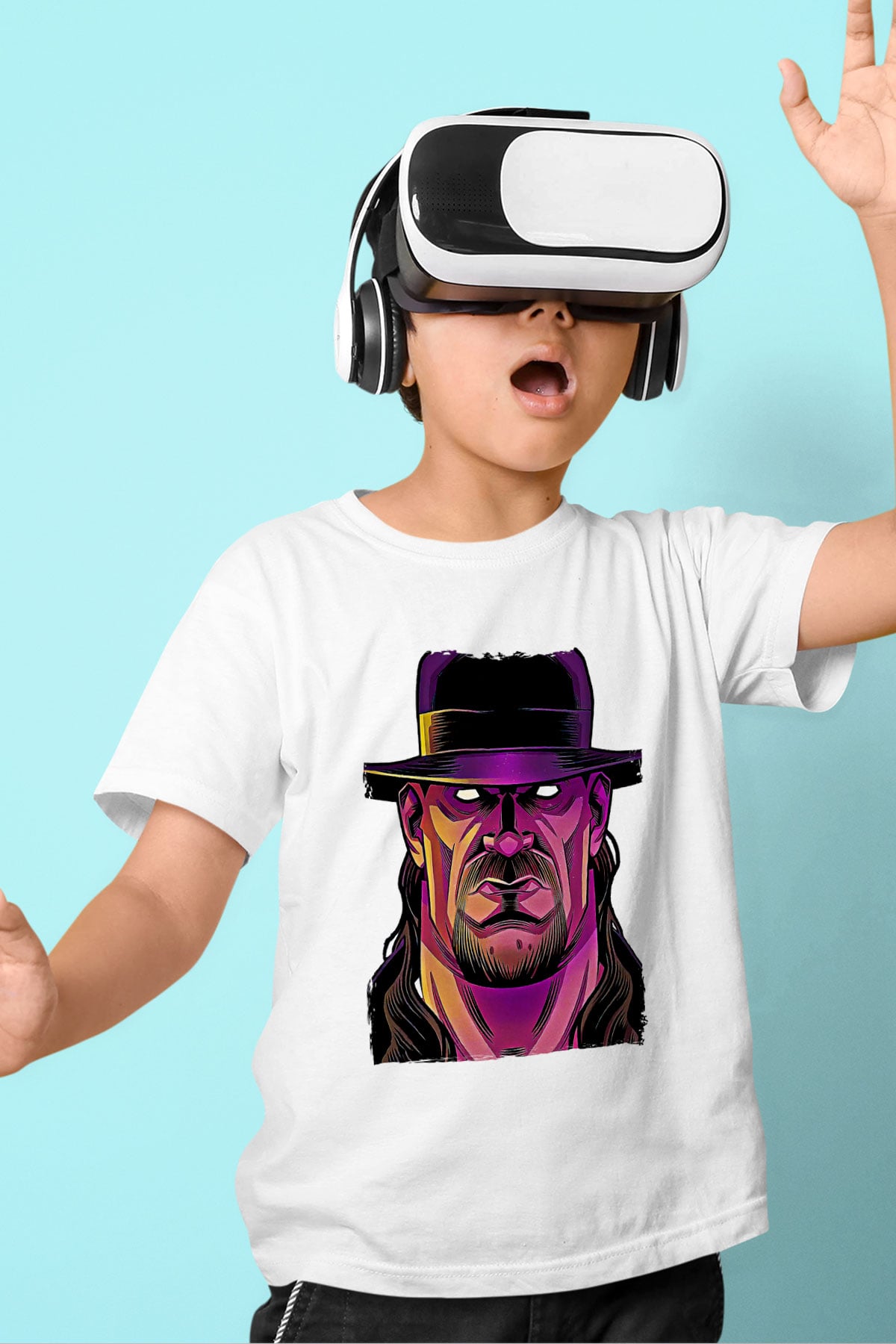 Undertaker Baskılı Beyaz Unisex Beyaz Çocuk Tişört - Tshirt