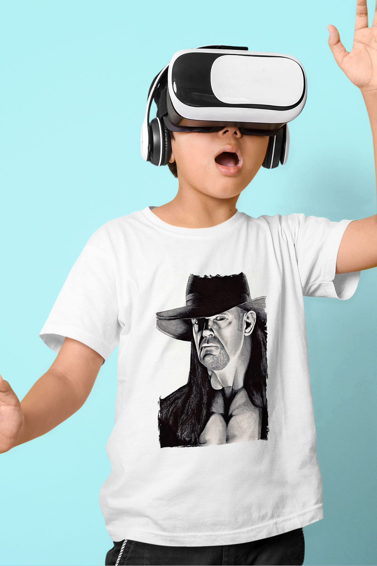 Undertaker Baskılı Beyaz Unisex Beyaz Çocuk Tişört - Tshirt