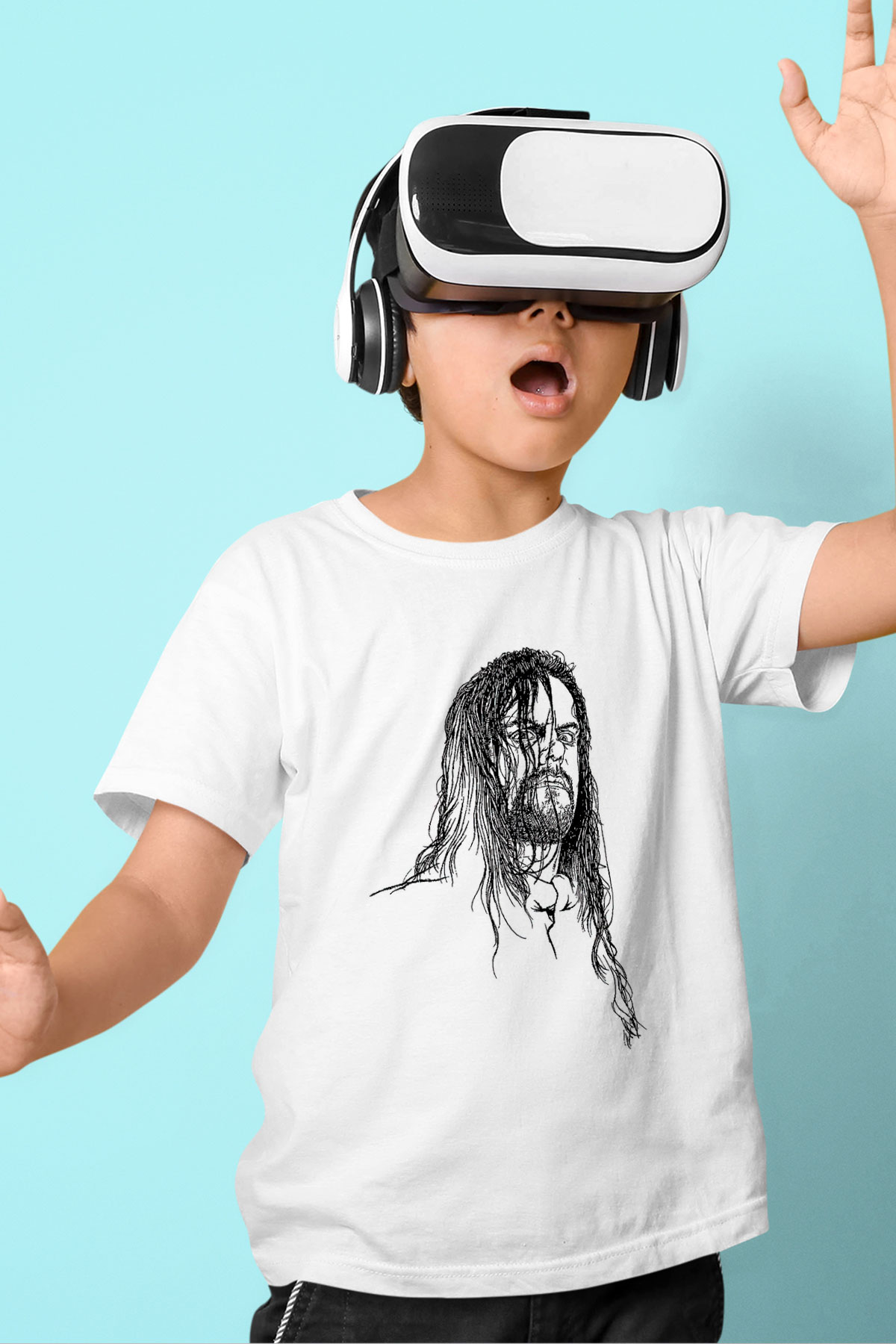 Undertaker Baskılı Beyaz Unisex Beyaz Çocuk Tişört - Tshirt
