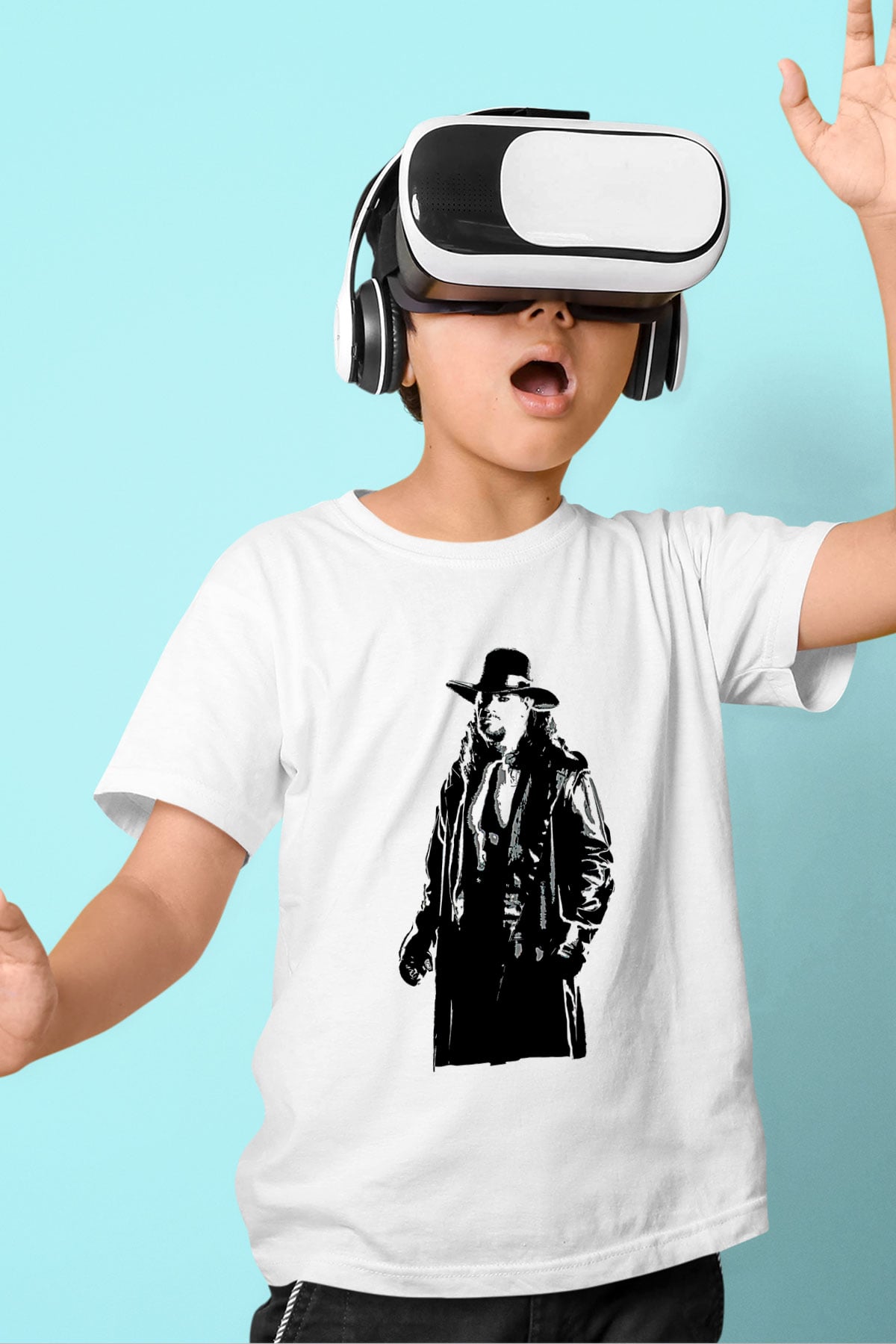 Undertaker Baskılı Beyaz Unisex Beyaz Çocuk Tişört - Tshirt
