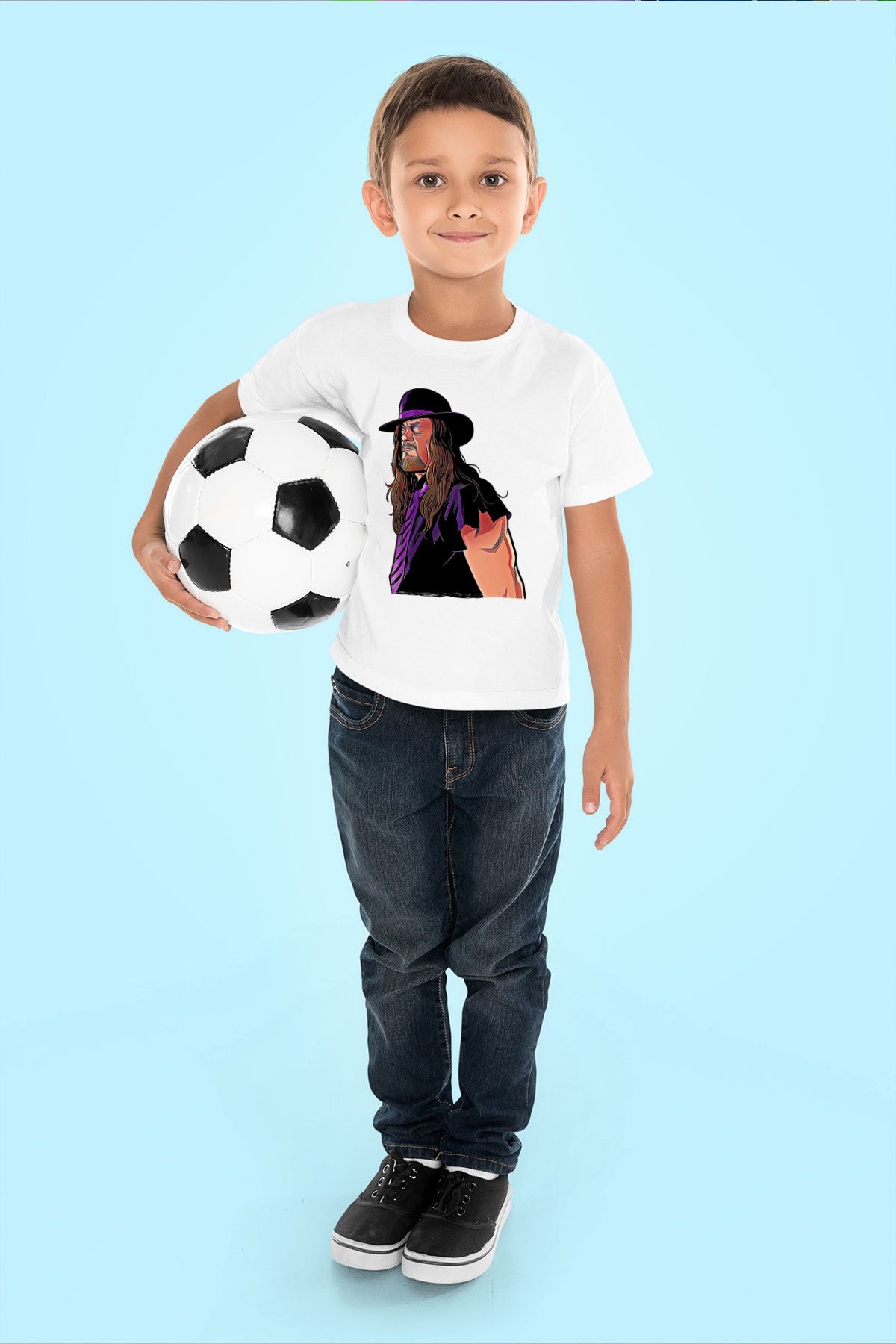 Undertaker Baskılı Beyaz Unisex Beyaz Çocuk Tişört - Tshirt