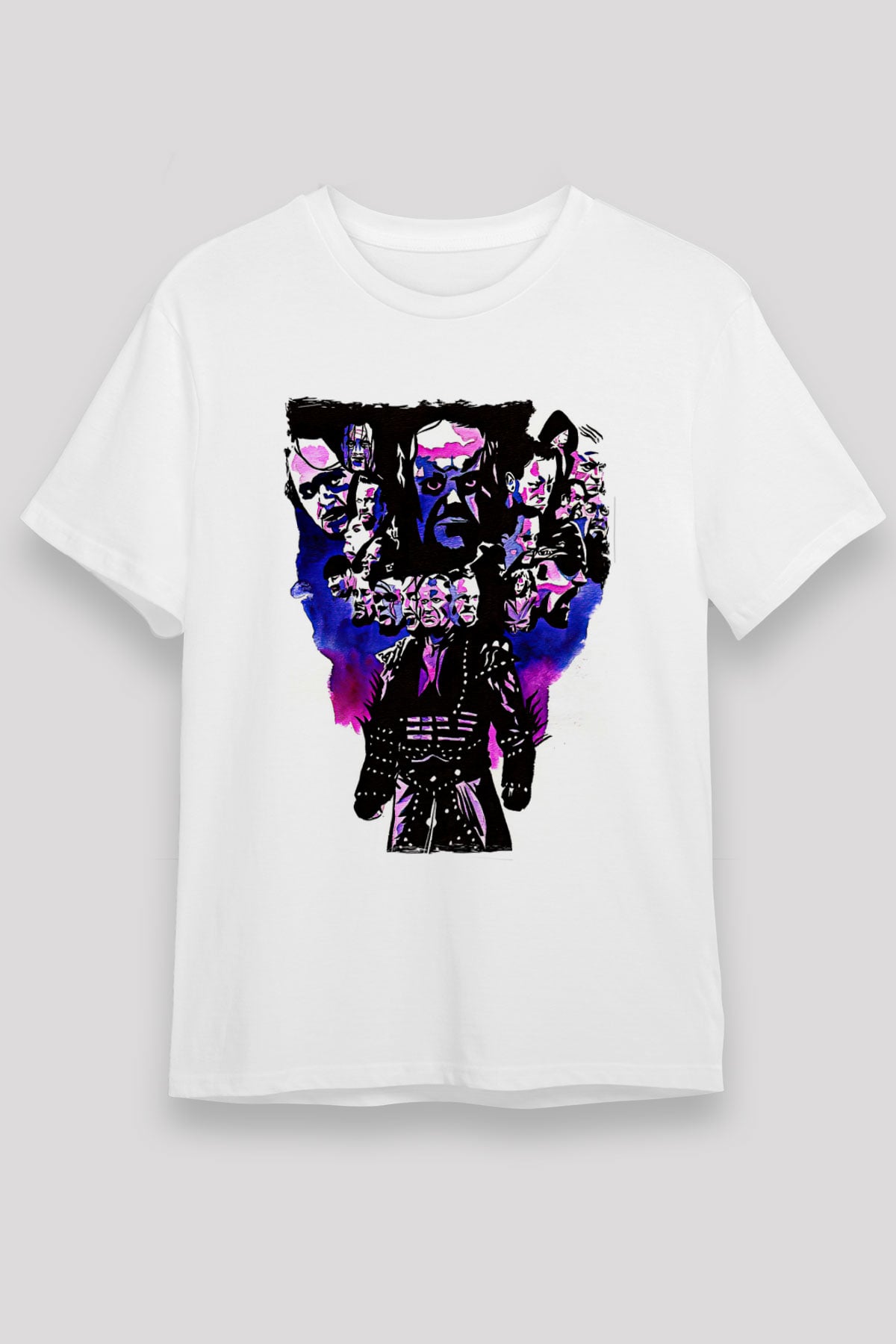Undertaker Unisex Baskılı Beyaz Tişört - Tshirt
