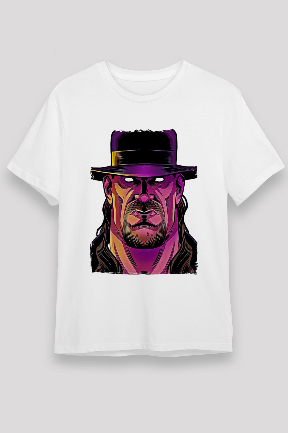 Undertaker Unisex Baskılı Beyaz Tişört - Tshirt