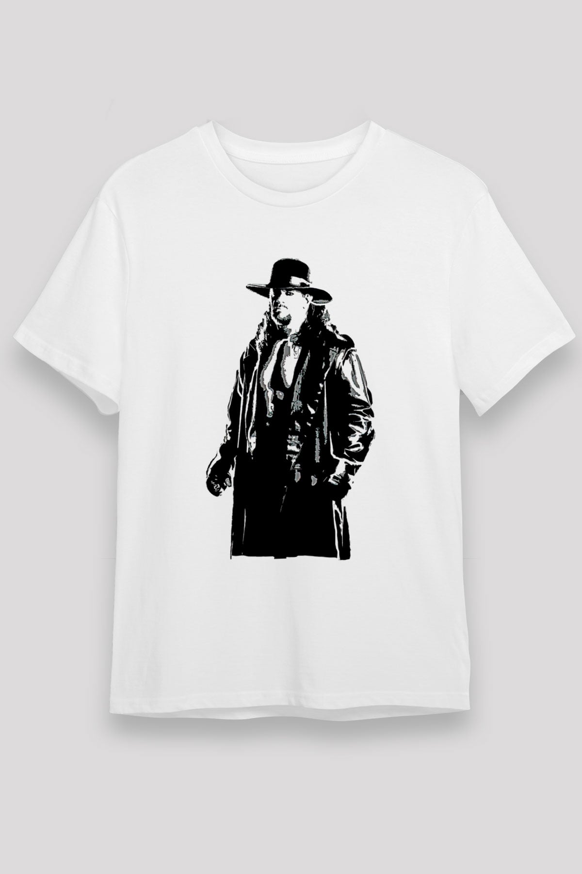Undertaker Unisex Baskılı Beyaz Tişört - Tshirt